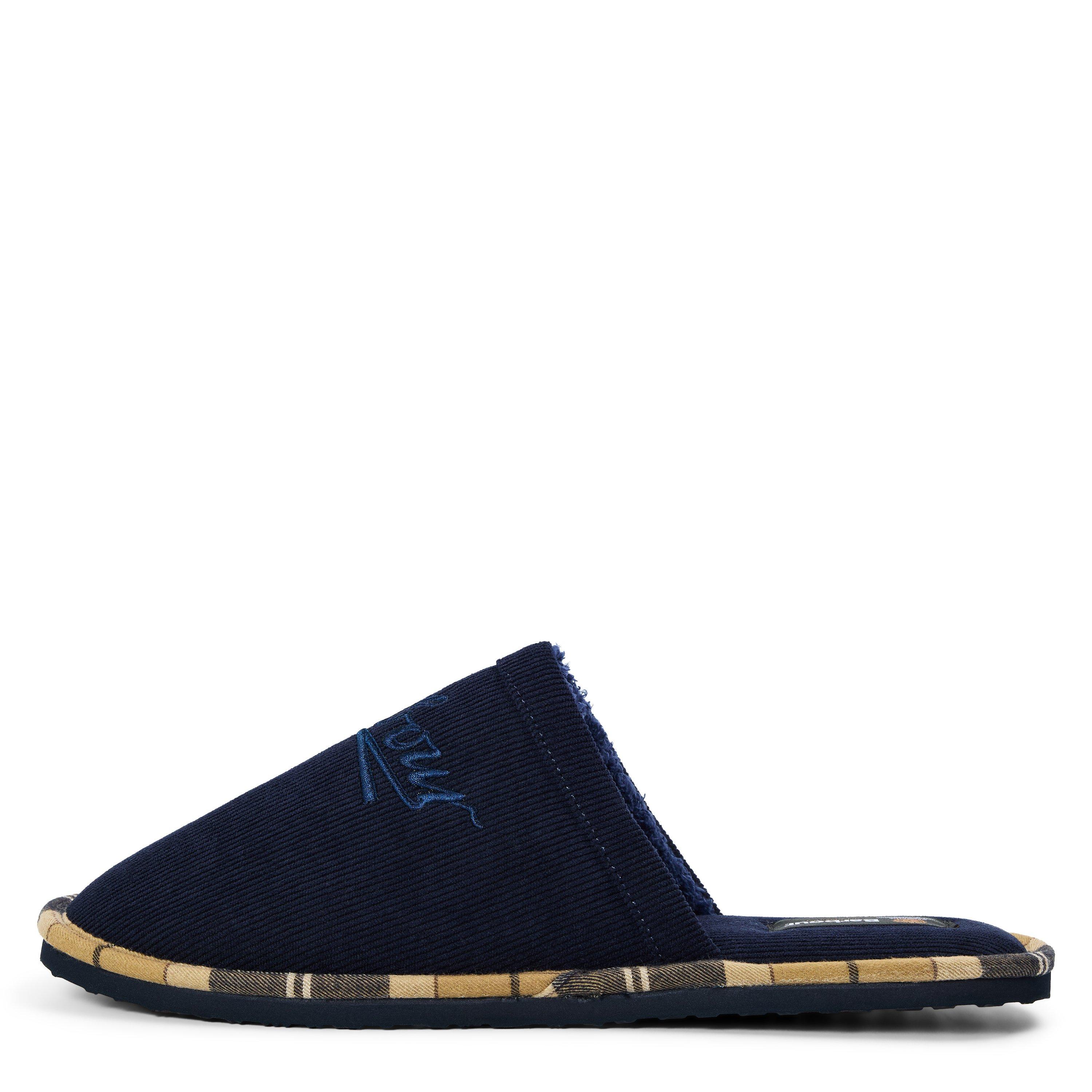 Navy - Barbour - Men's Everlee Tartan Mule Slippers - 2