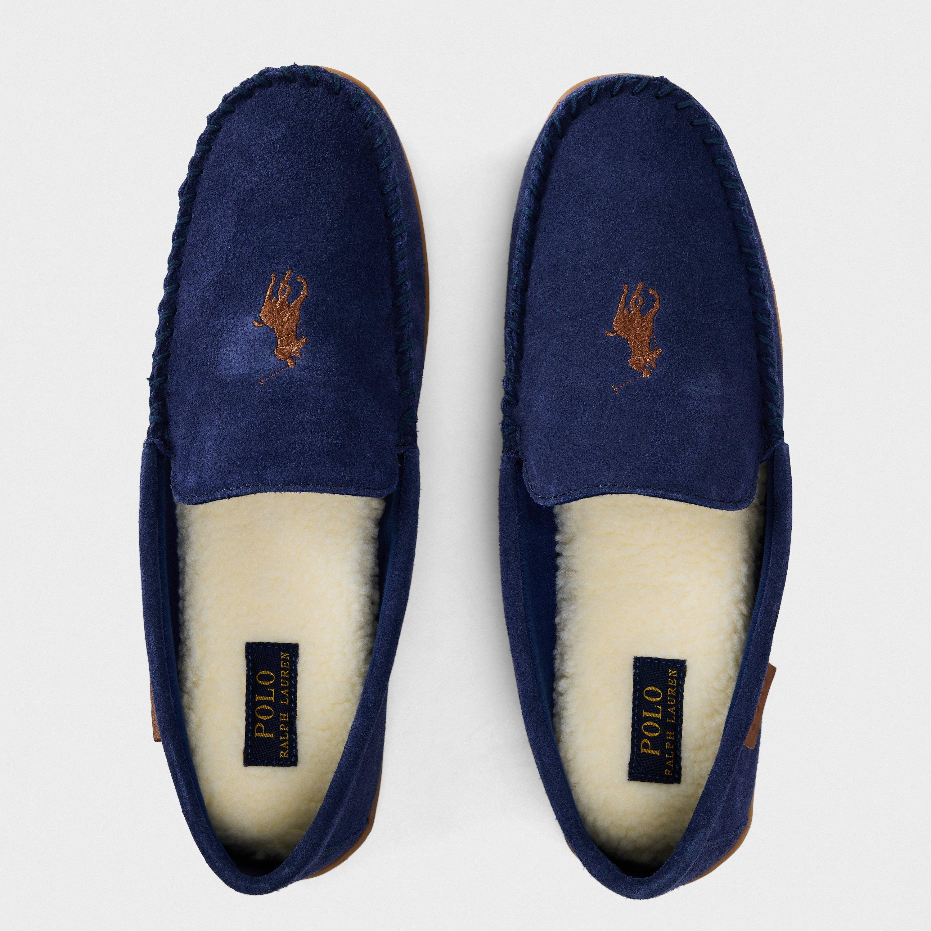 Navy/Red PP - Polo Ralph Lauren - Men's Brenan Moccasin Slippers - 6
