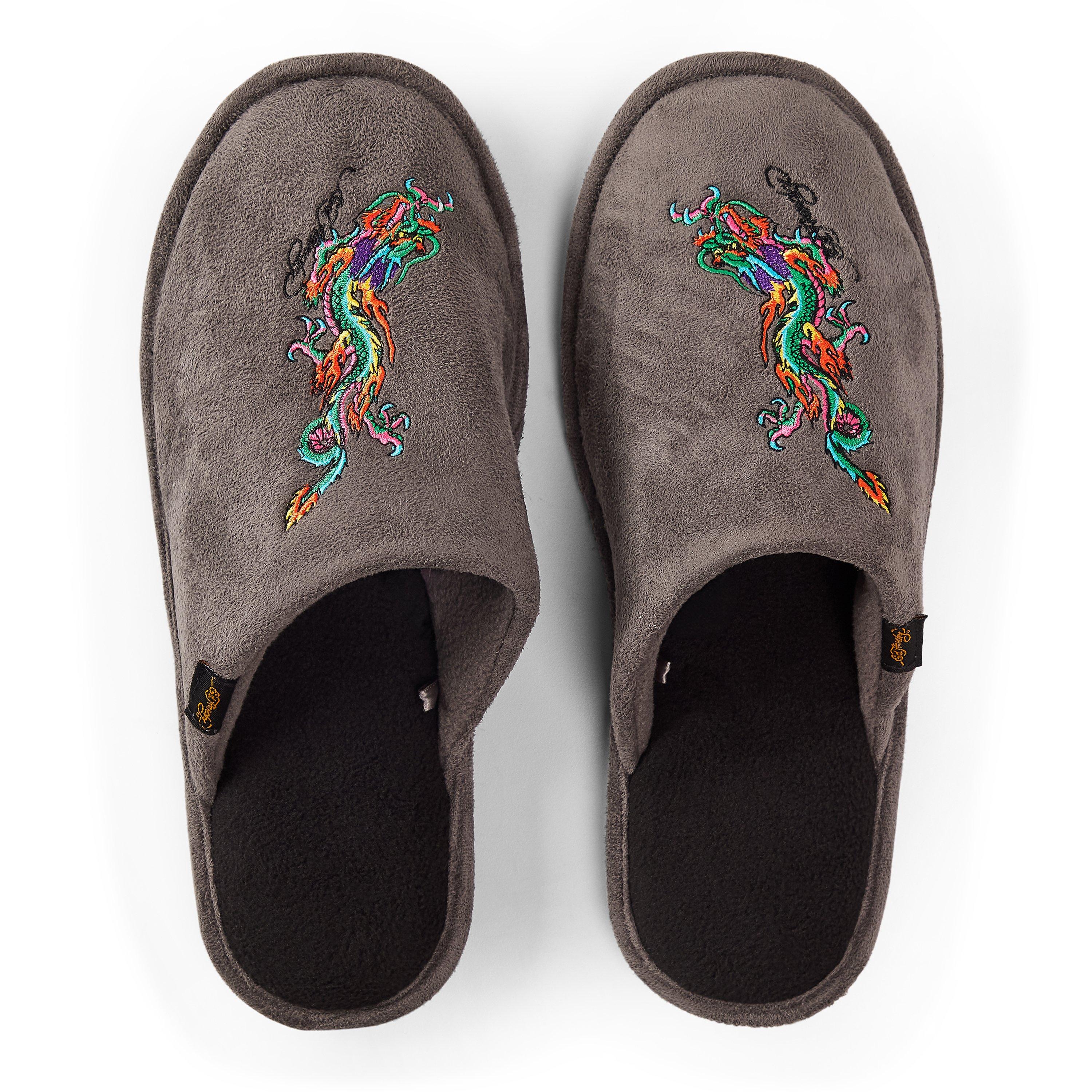 Grey - Ed Hardy - Men's Mule Slippers - 6