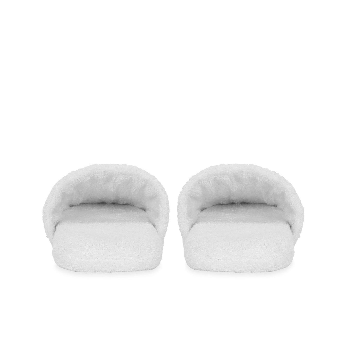 White/ Black - Dolce and Gabbana Casa - Embroidered Terry Cotton Slippers - 3