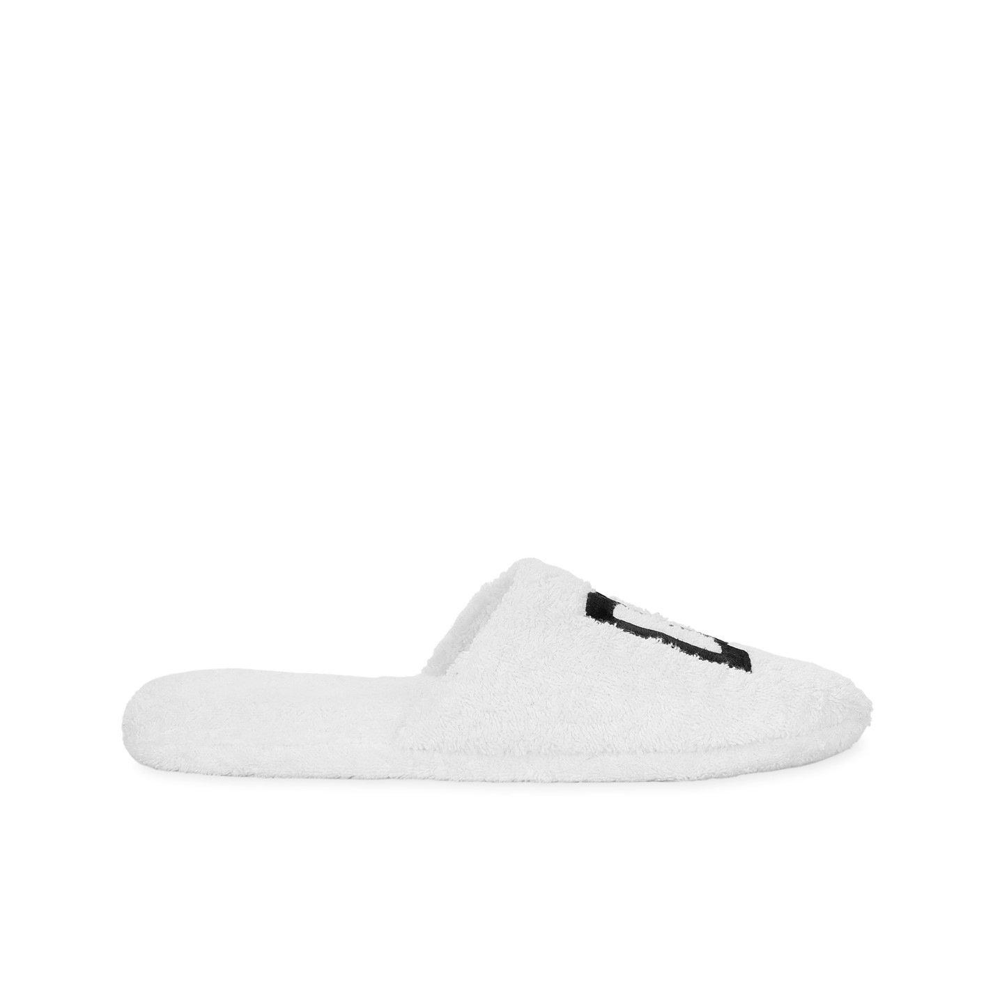 White/ Black - Dolce and Gabbana Casa - Embroidered Terry Cotton Slippers - 4