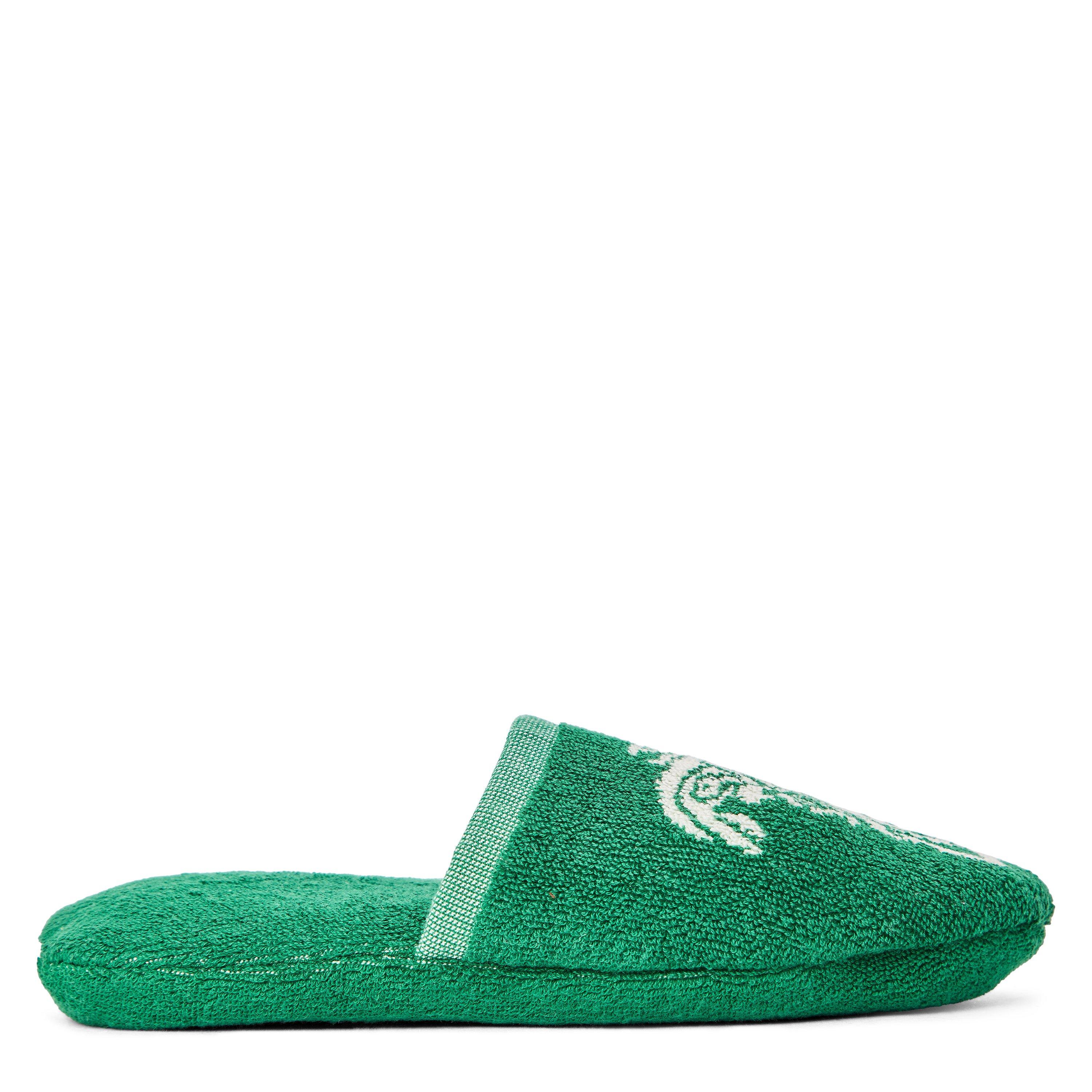 Green - Versace Home - Cotton-Terry Jacquard Slippers - 1