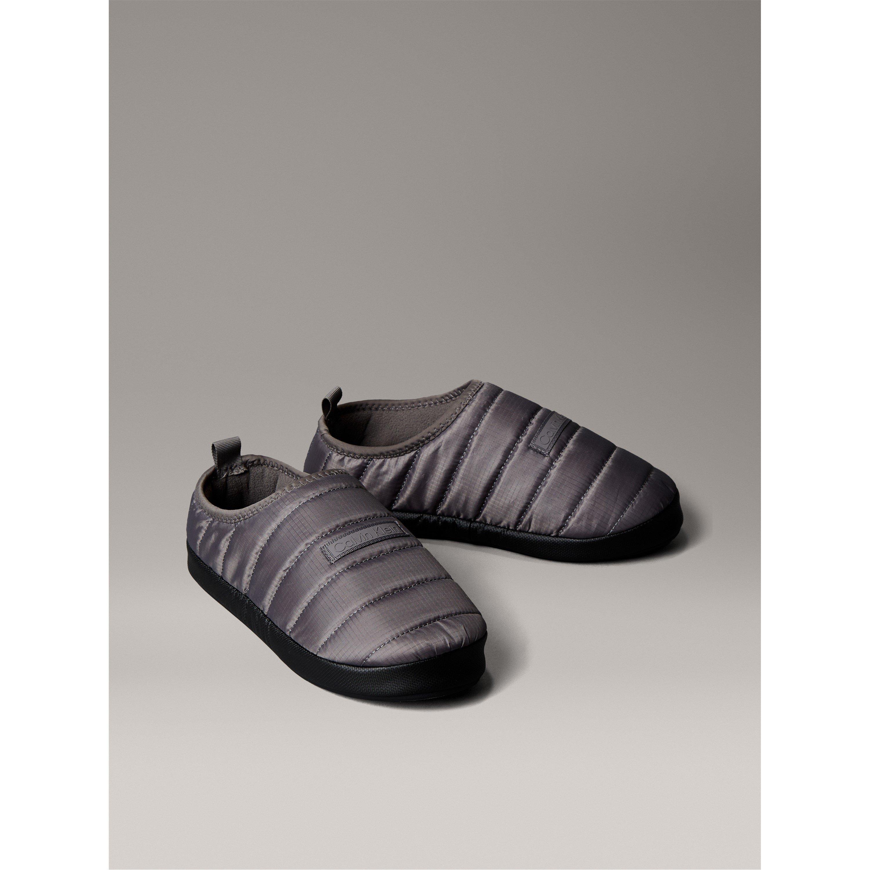 Granite Gry/Blk - Calvin Klein - Men's Puffer Moccasin Slippers - 2
