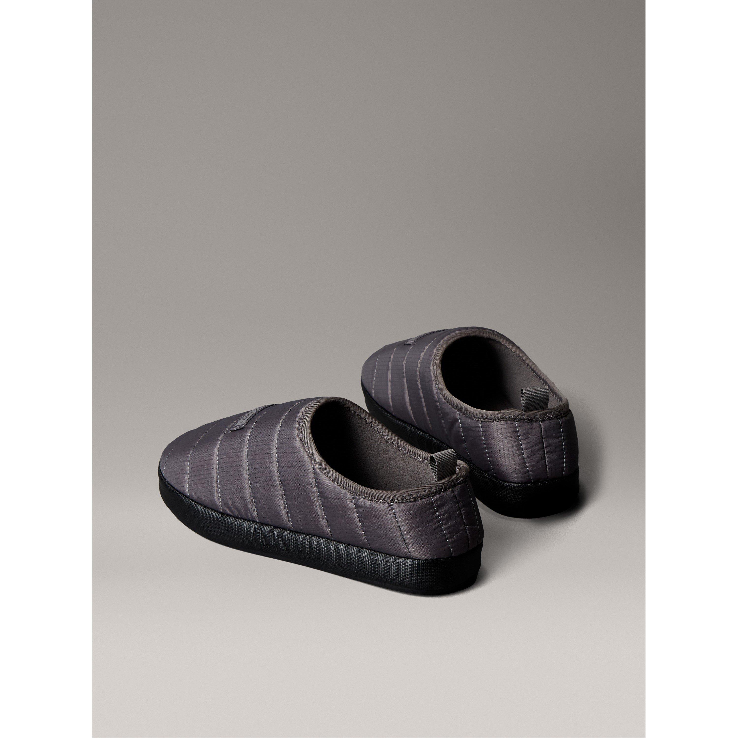 Granite Gry/Blk - Calvin Klein - Men's Puffer Moccasin Slippers - 3