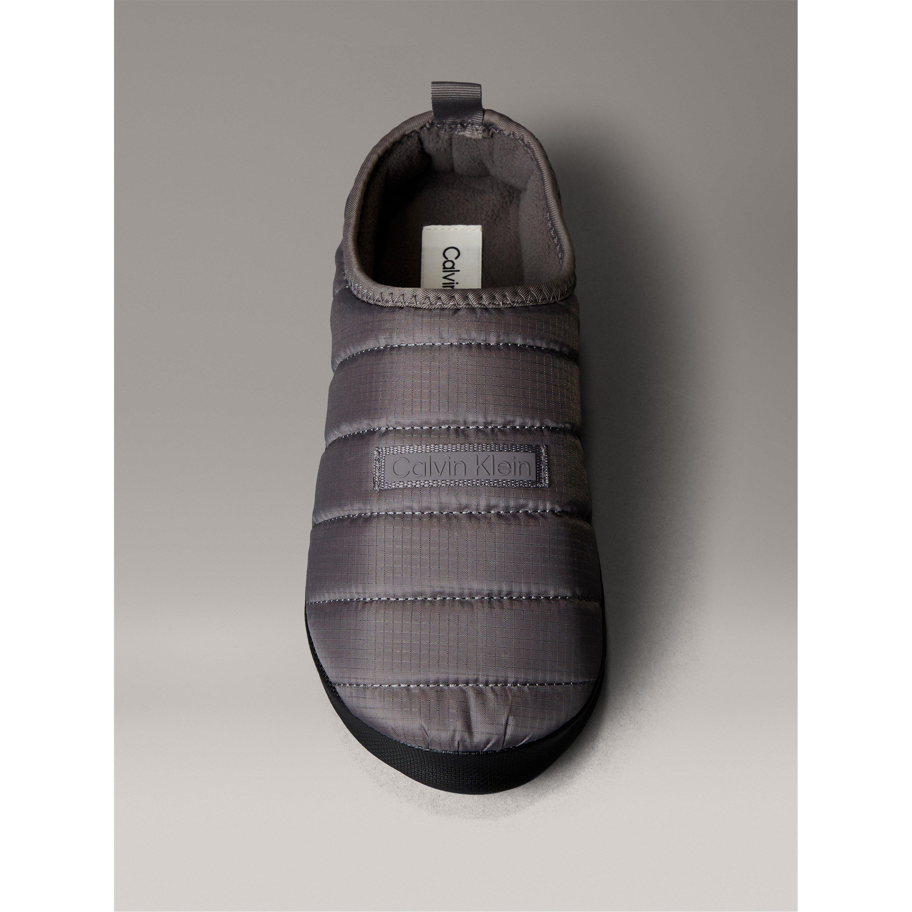Granite Gry/Blk - Calvin Klein - Men's Puffer Moccasin Slippers - 4