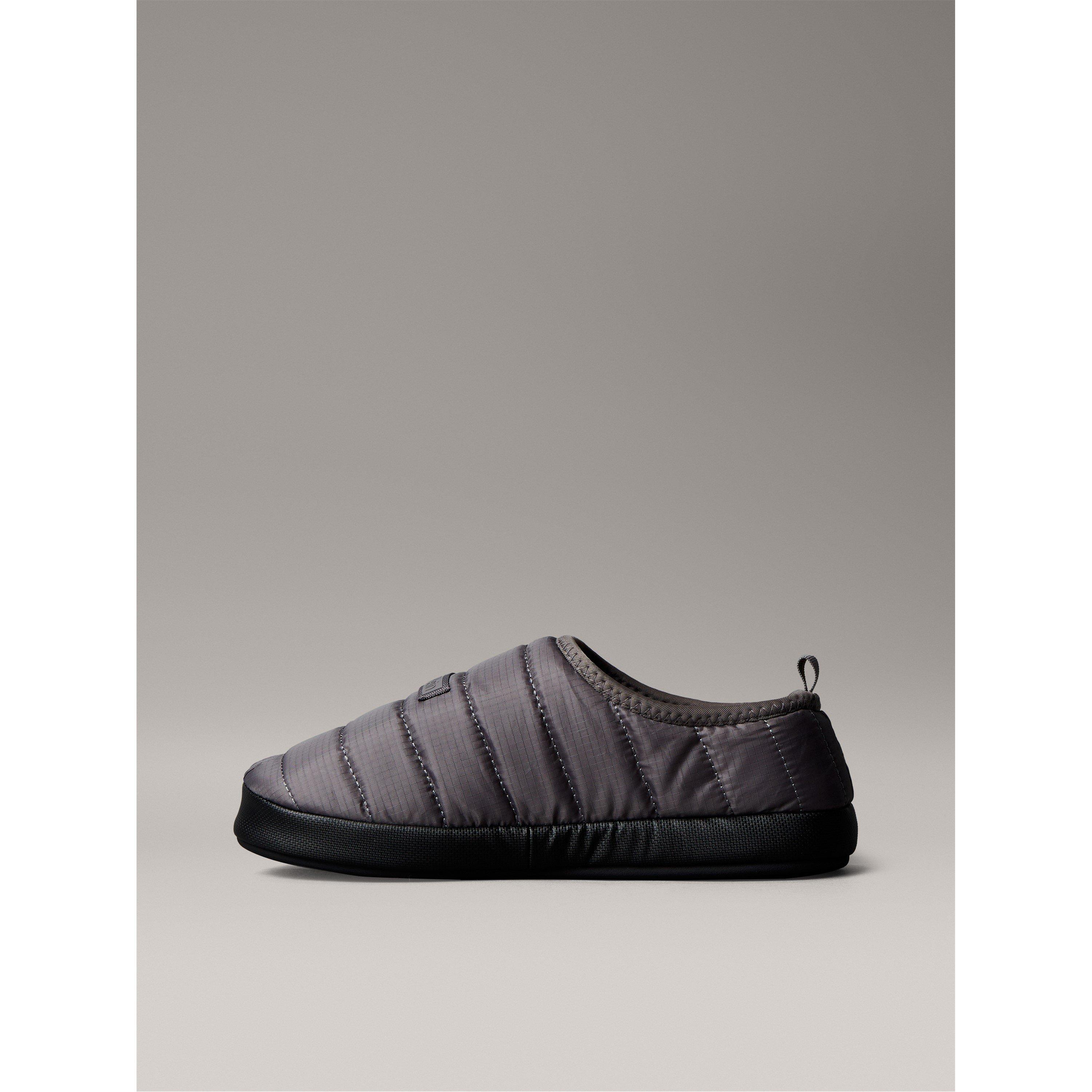 Granite Gry/Blk - Calvin Klein - Men's Puffer Moccasin Slippers - 5