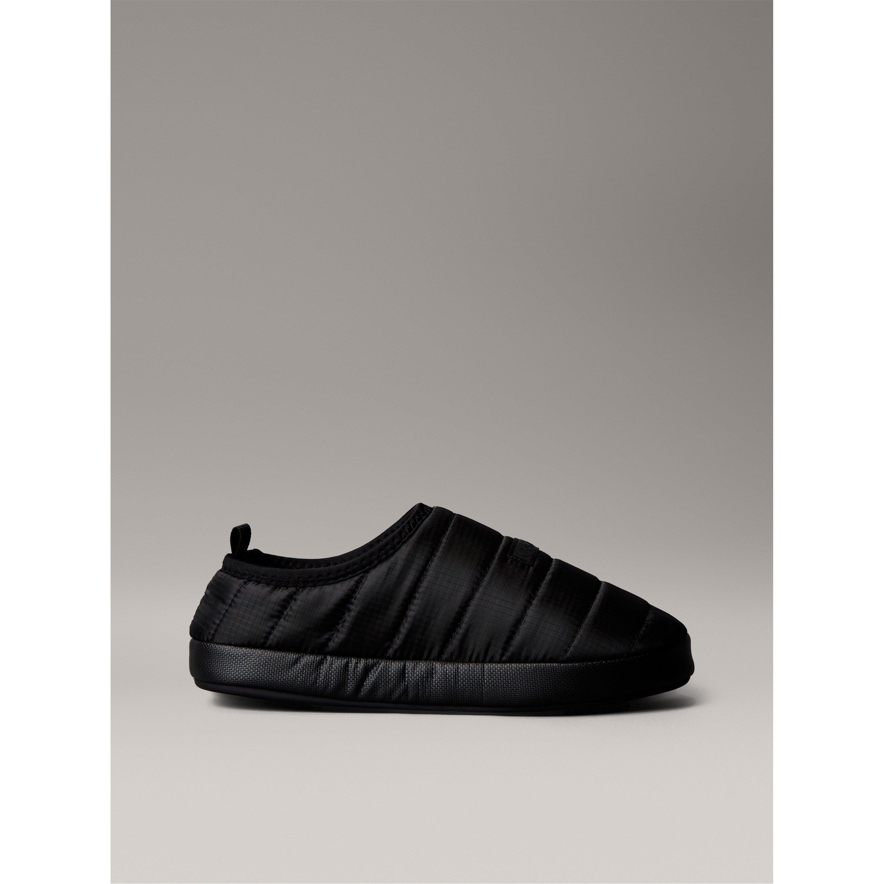 Black - Calvin Klein - Men's Puffer Moccasin Slippers - 1