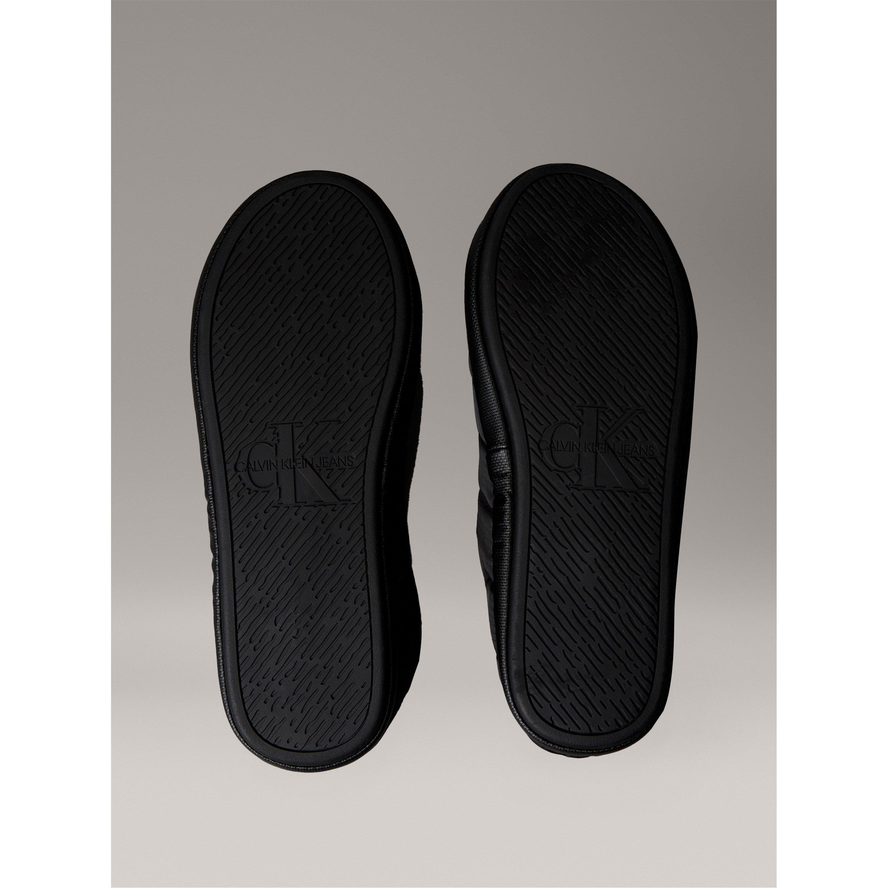 Noir - Calvin Klein - Men's Puffer Moccasin Slippers - 6