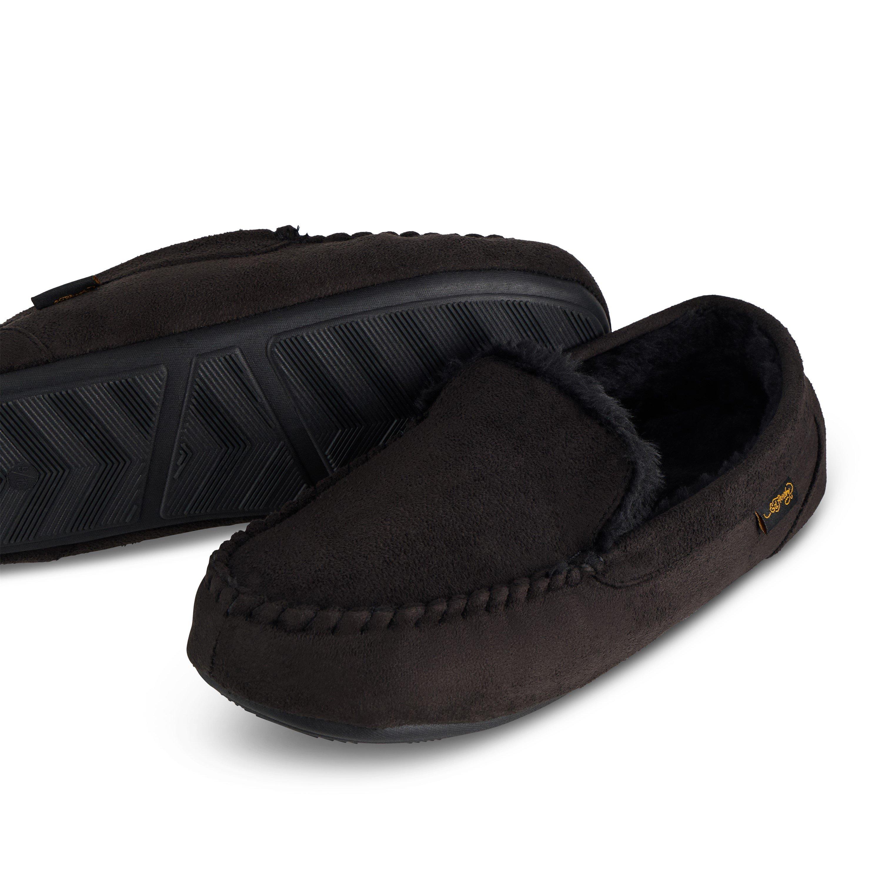 Black - Farah - Men's Fawsley Moccasin Slippers