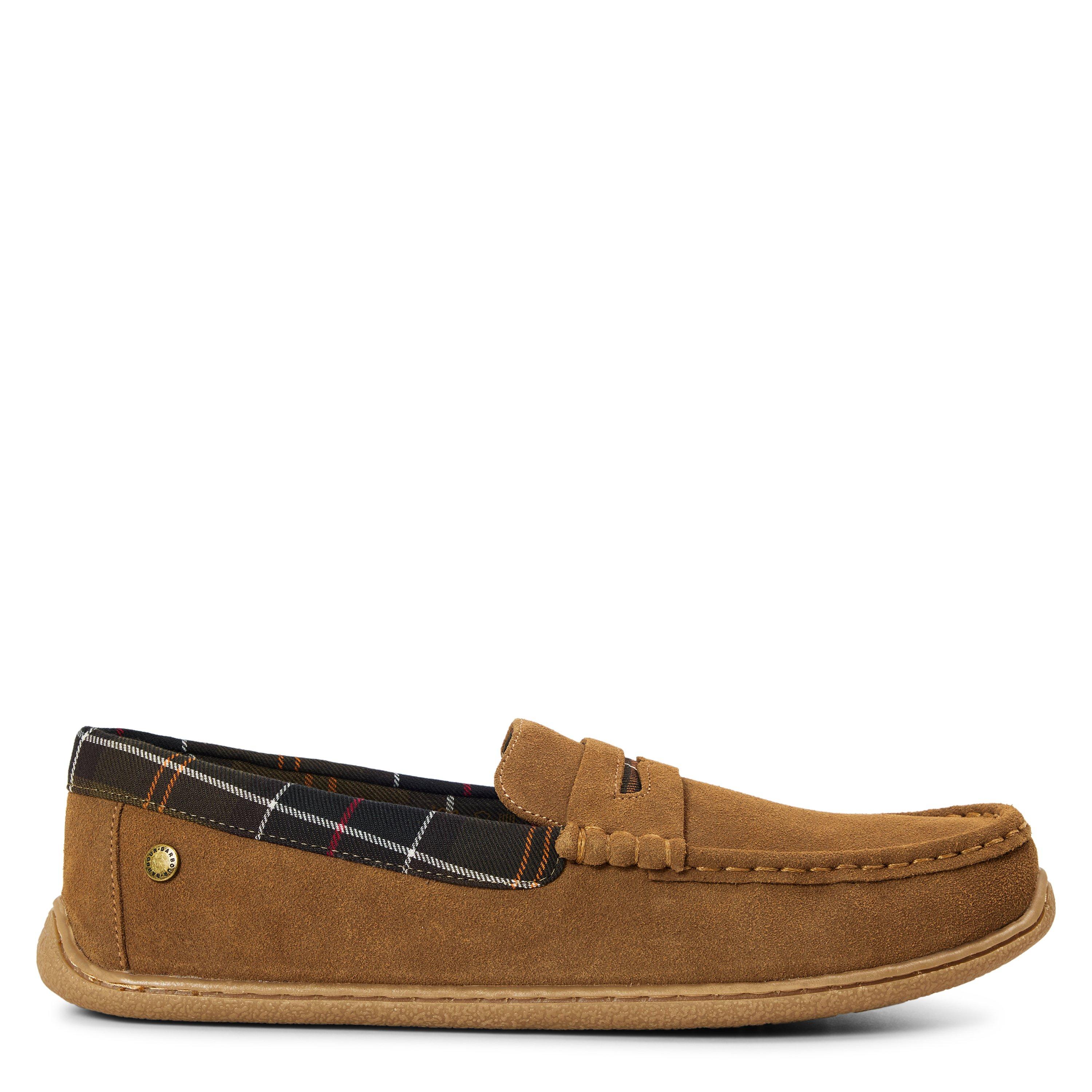 Camel Suede - Barbour - Men's Albert Slip Suede Moccasin Slippers - 1
