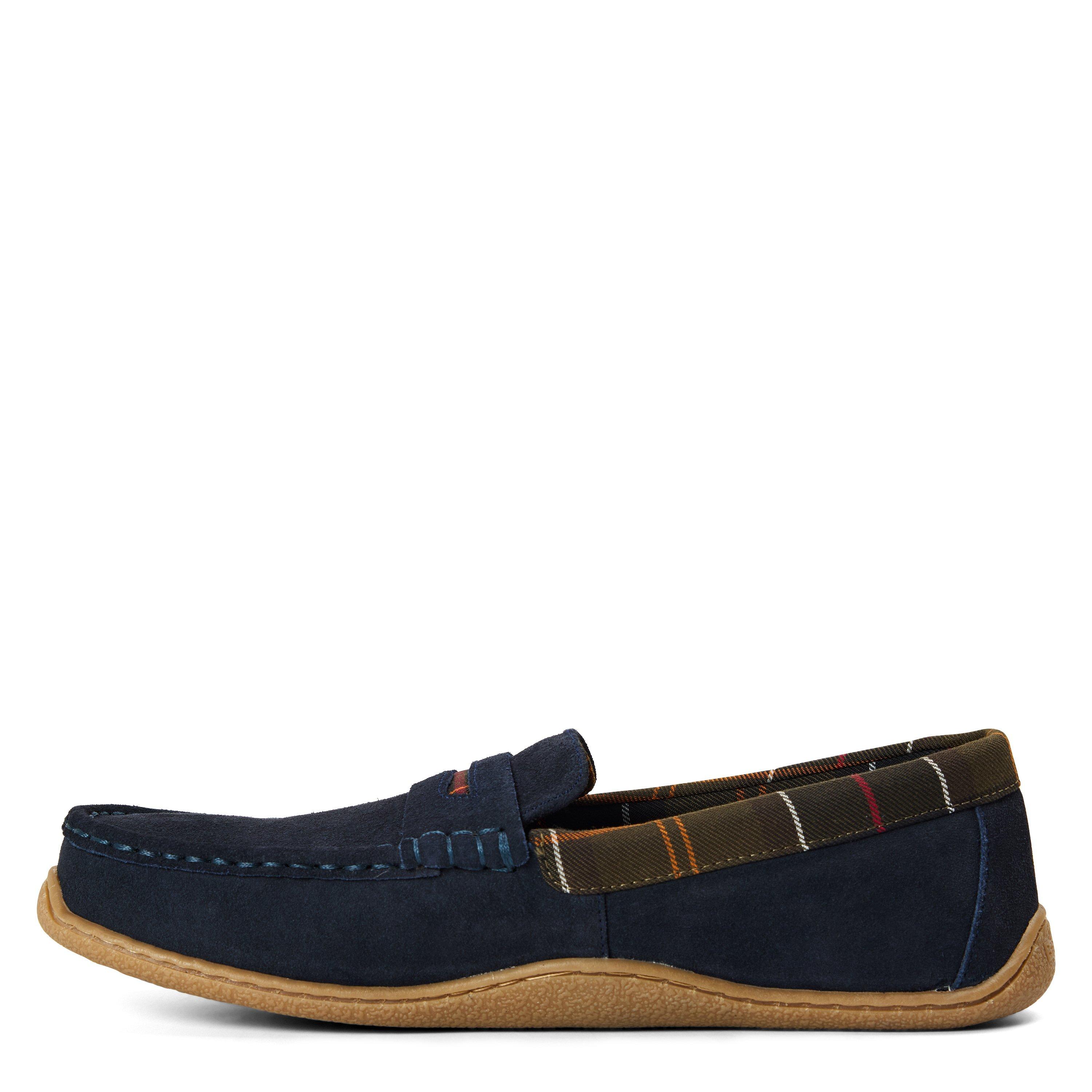 Navy - Barbour - Men's Albert Slip Suede Moccasin Slippers - 2