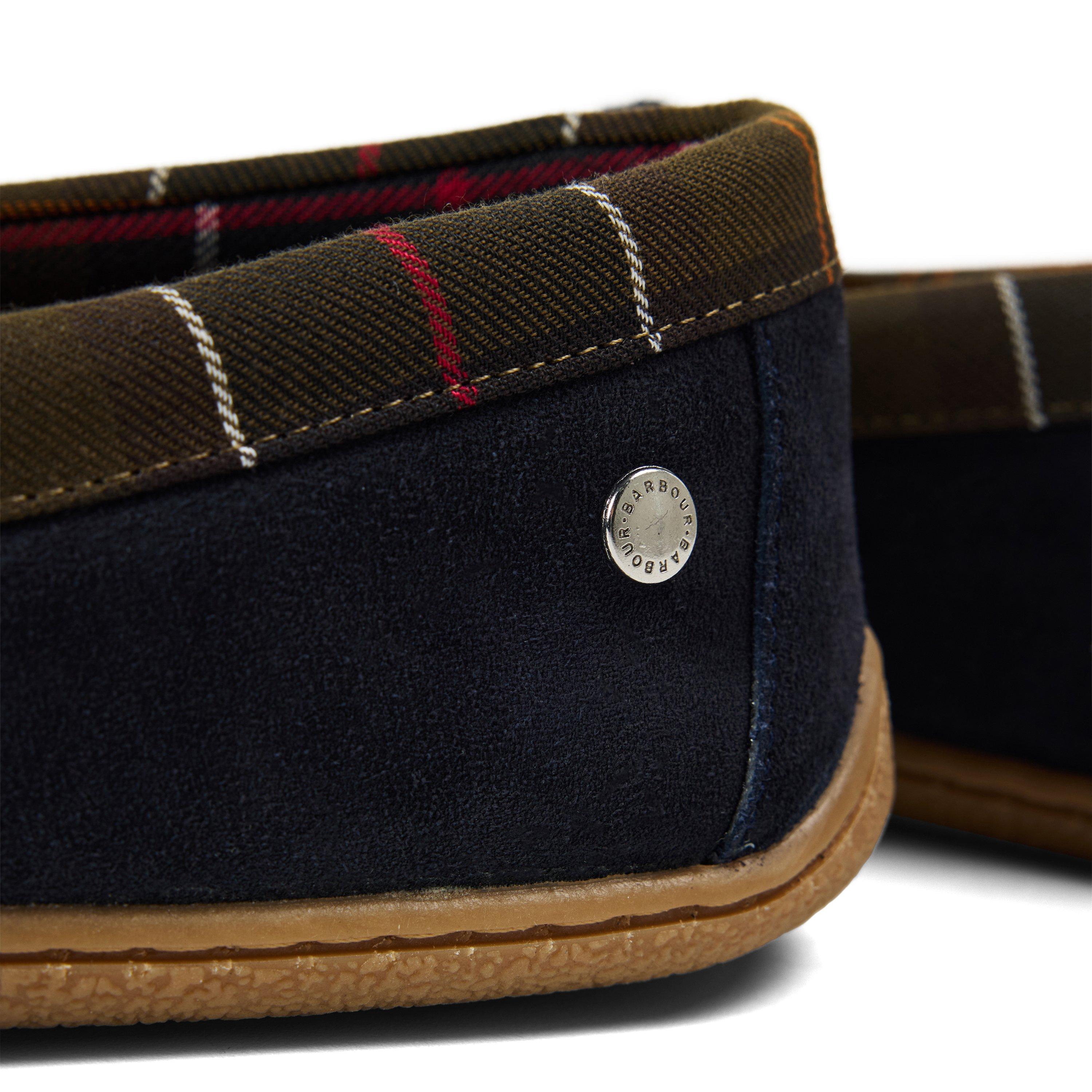 Navy - Barbour - Men's Albert Slip Suede Moccasin Slippers - 3