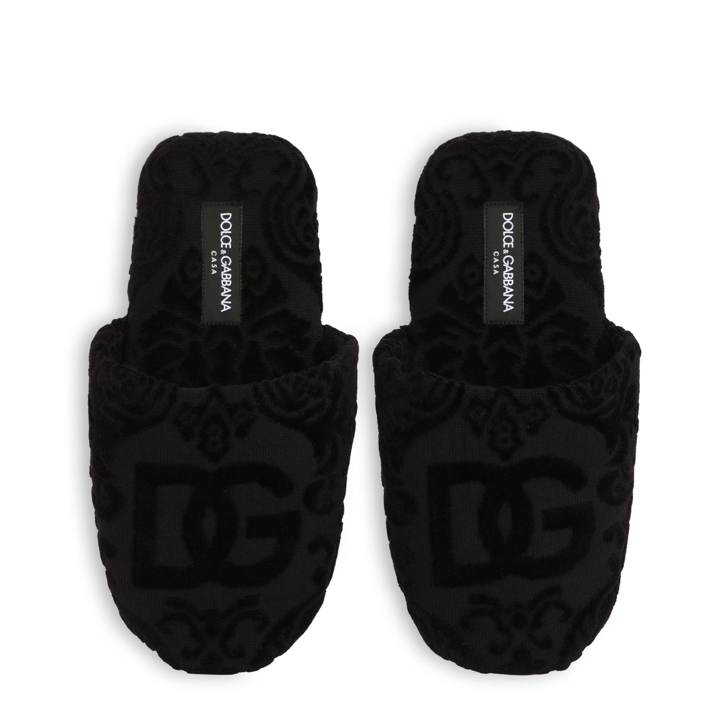 Black - Dolce and Gabbana Casa - Jacquard Slippers - Black - 4