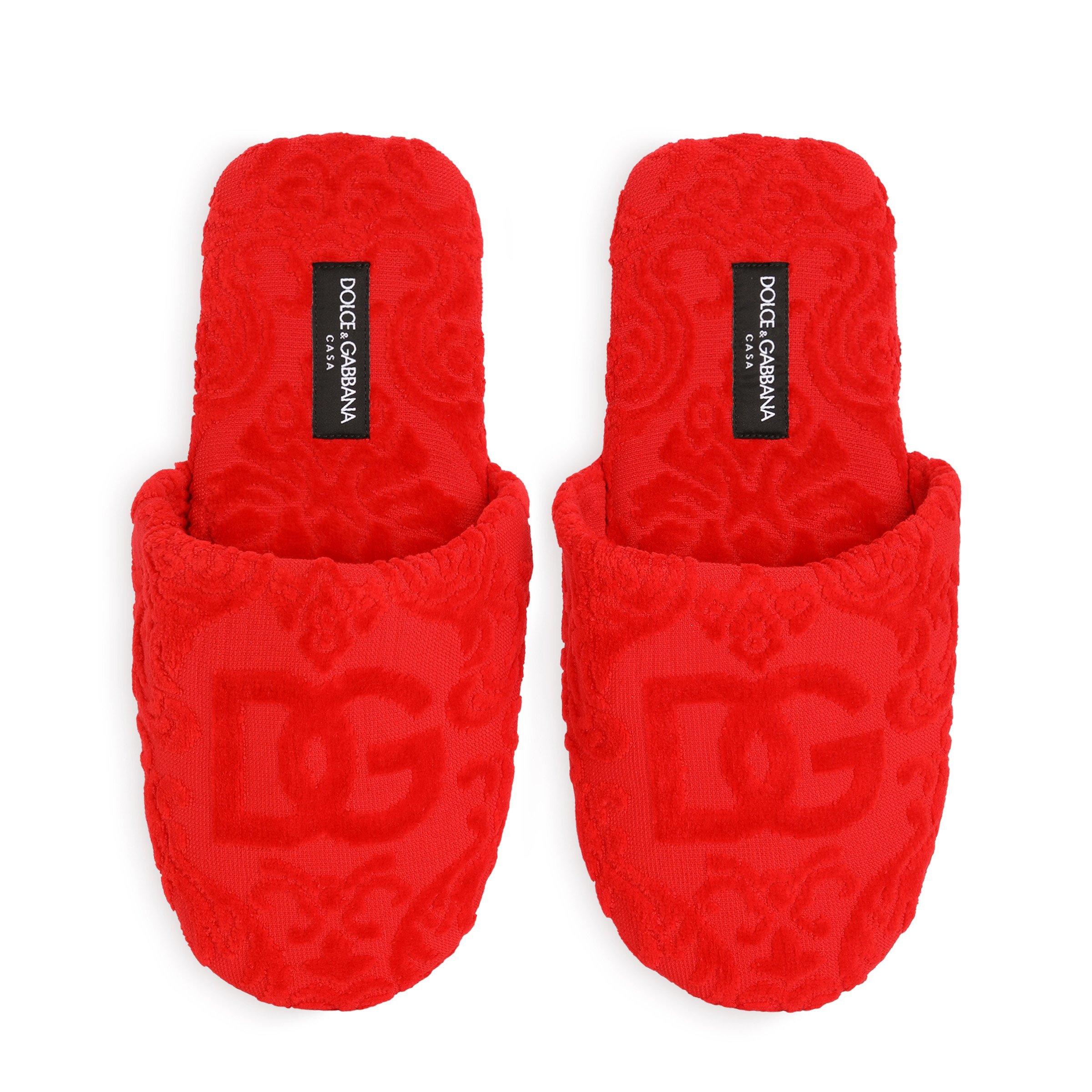 Red - Dolce and Gabbana Casa - Jaquard Slippers - Red - 3