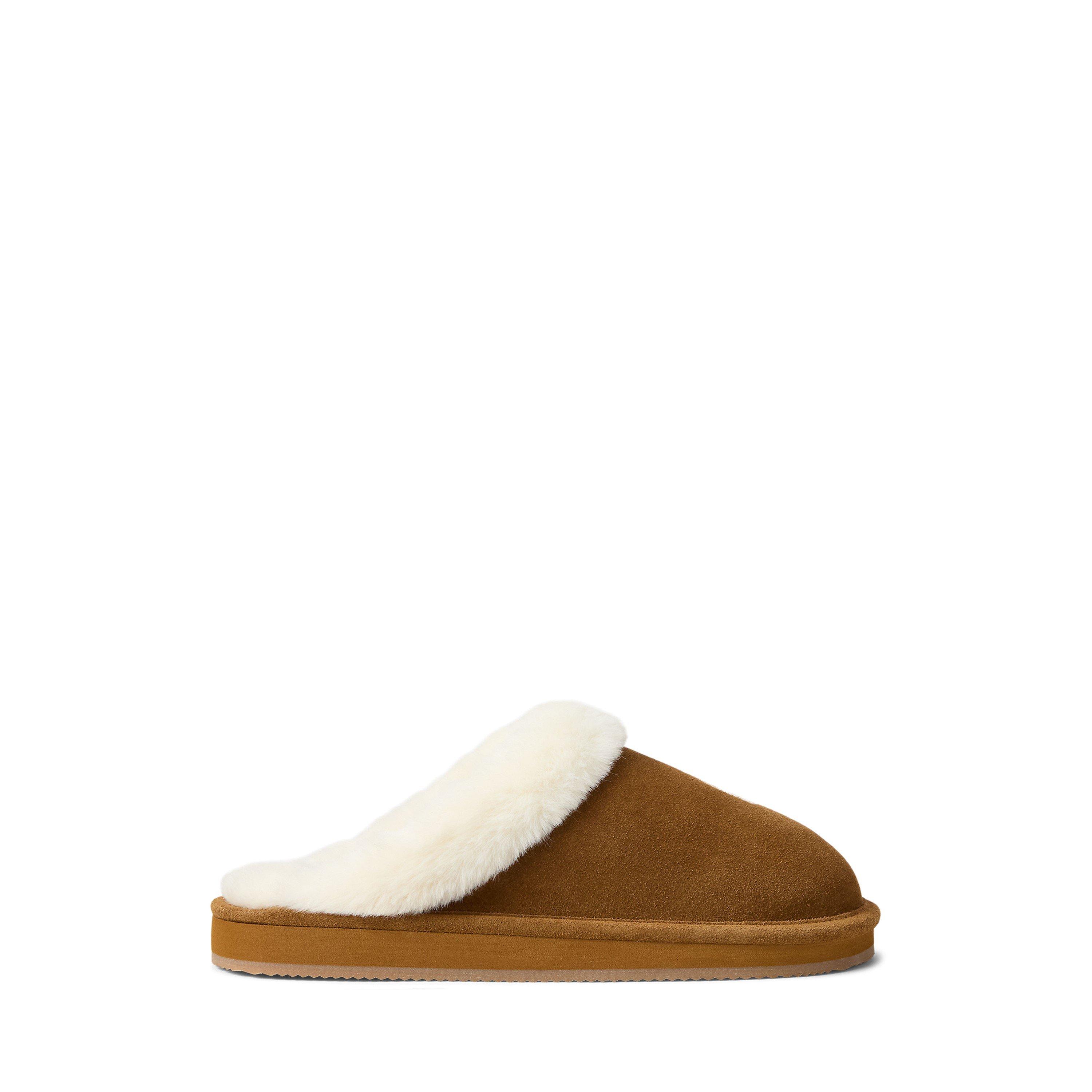 Tan Suede - Polo Ralph Lauren - Women's Kayleigh Suede Mule Slippers - 1