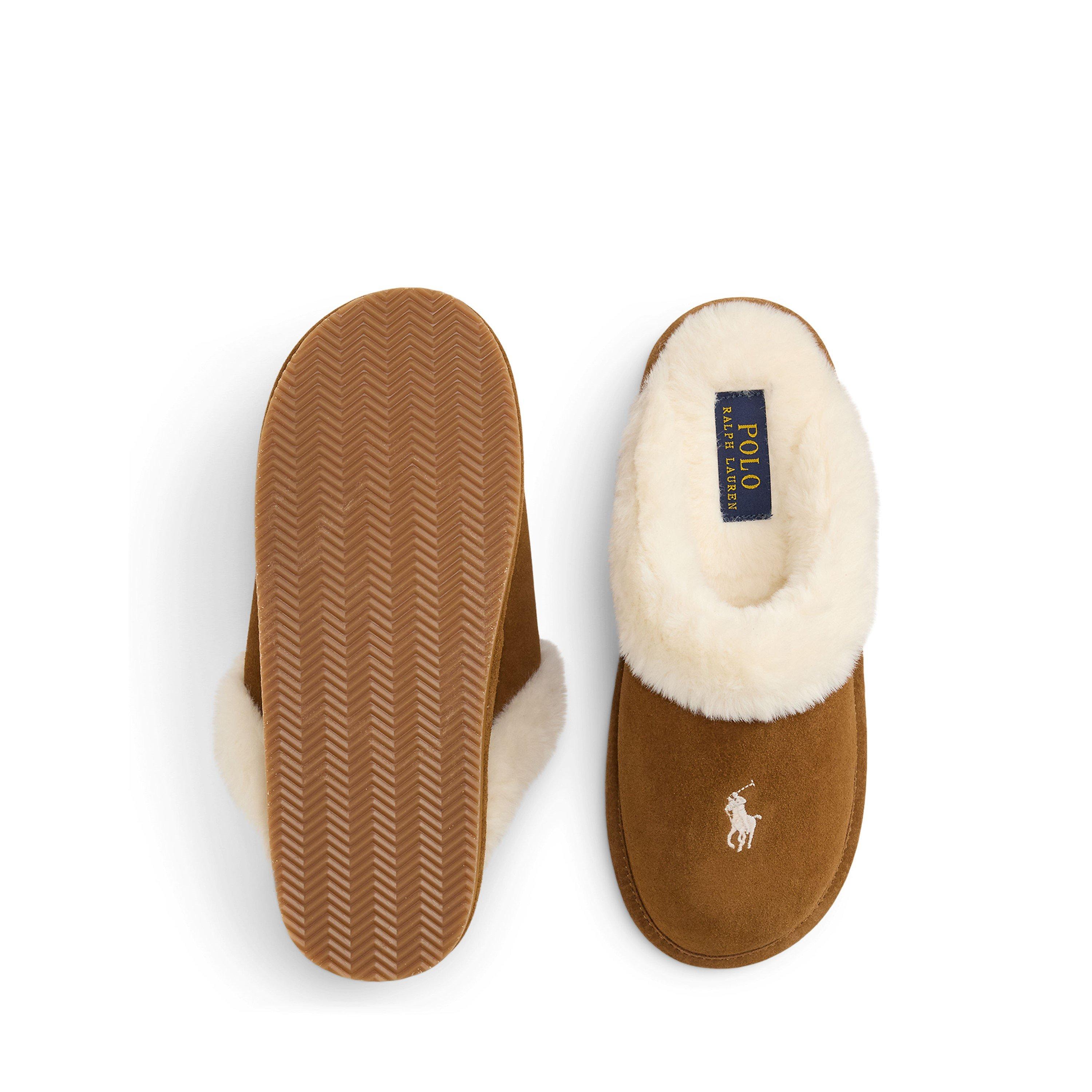 Tan Suede - Polo Ralph Lauren - Women's Kayleigh Suede Mule Slippers - 4