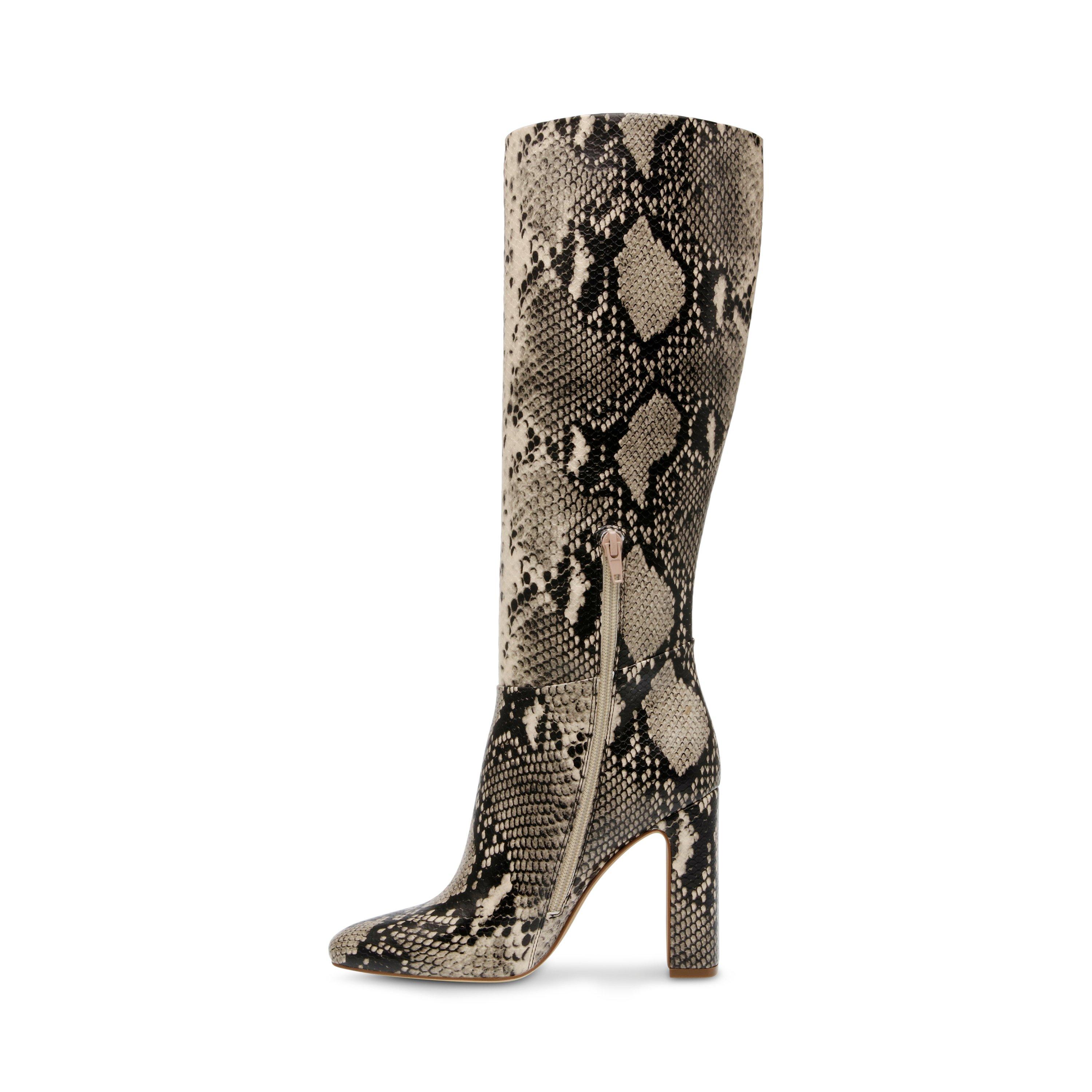 Lt. Beige Snake - Steve Madden - Ally Knee High Heeled Boots - 2