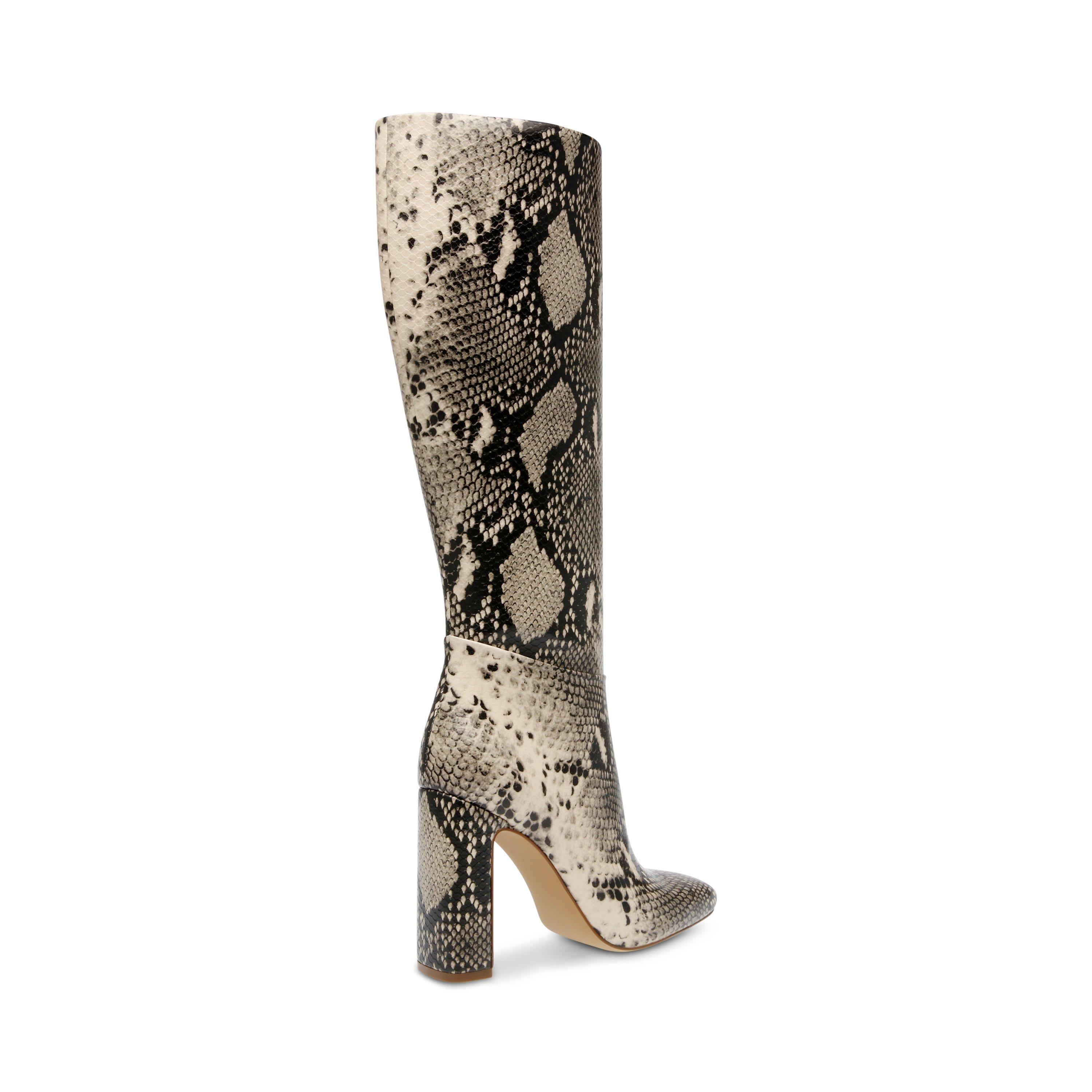 Lt. Beige Snake - Steve Madden - Ally Knee High Heeled Boots - 3