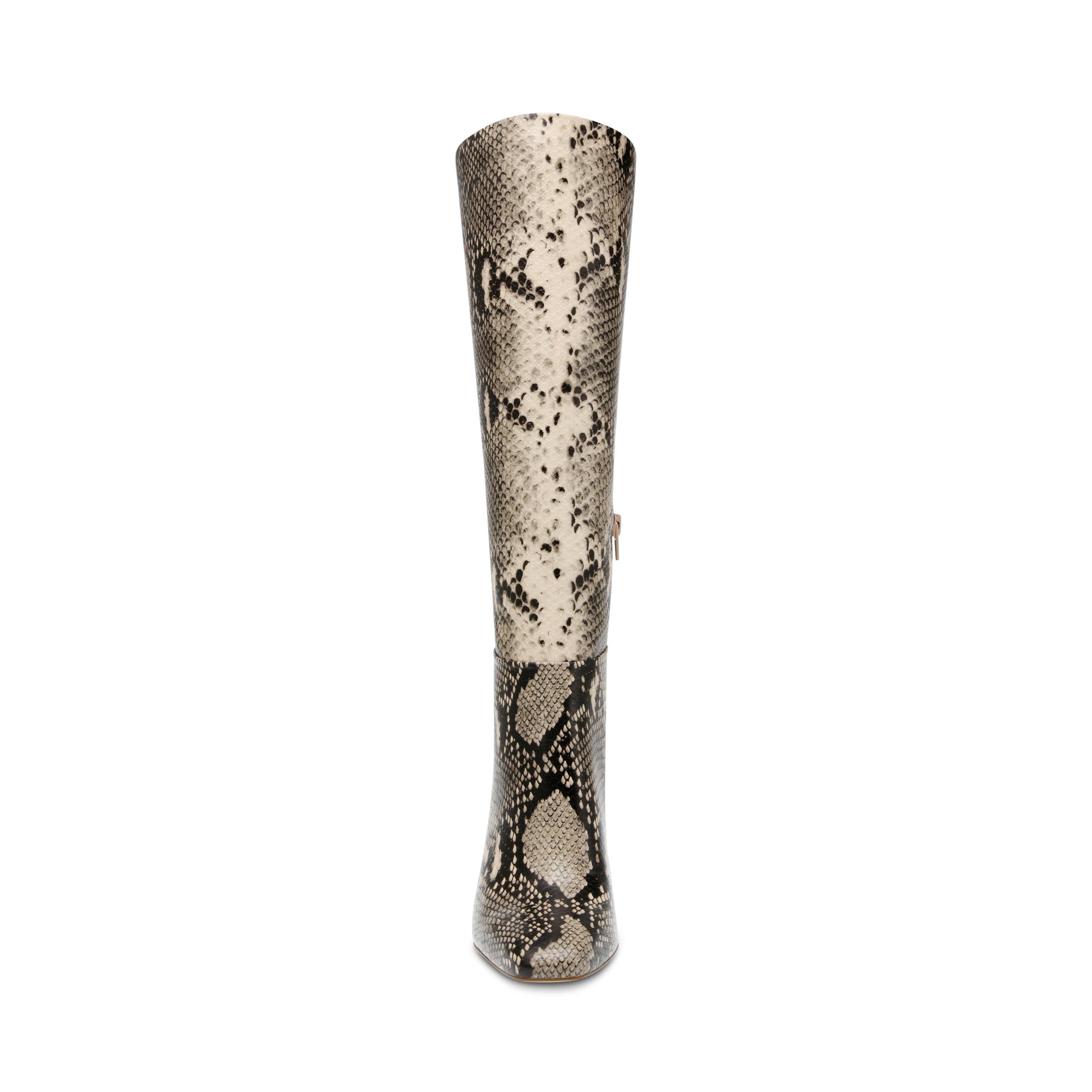 Lt. Beige Snake - Steve Madden - Ally Knee High Heeled Boots - 4