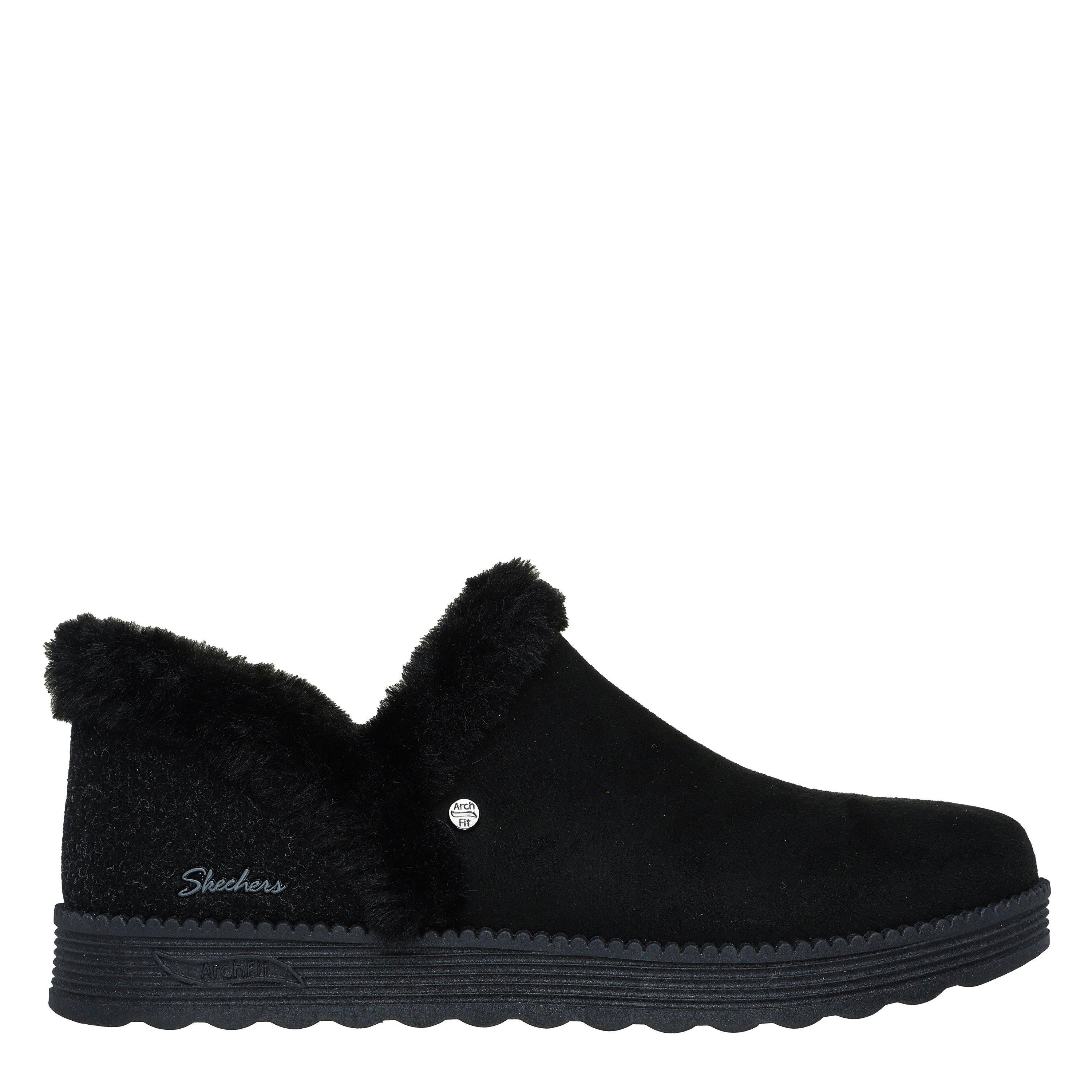 Black/Black - Skechers - Arch Fit Dream Full Slippers Womens - 1