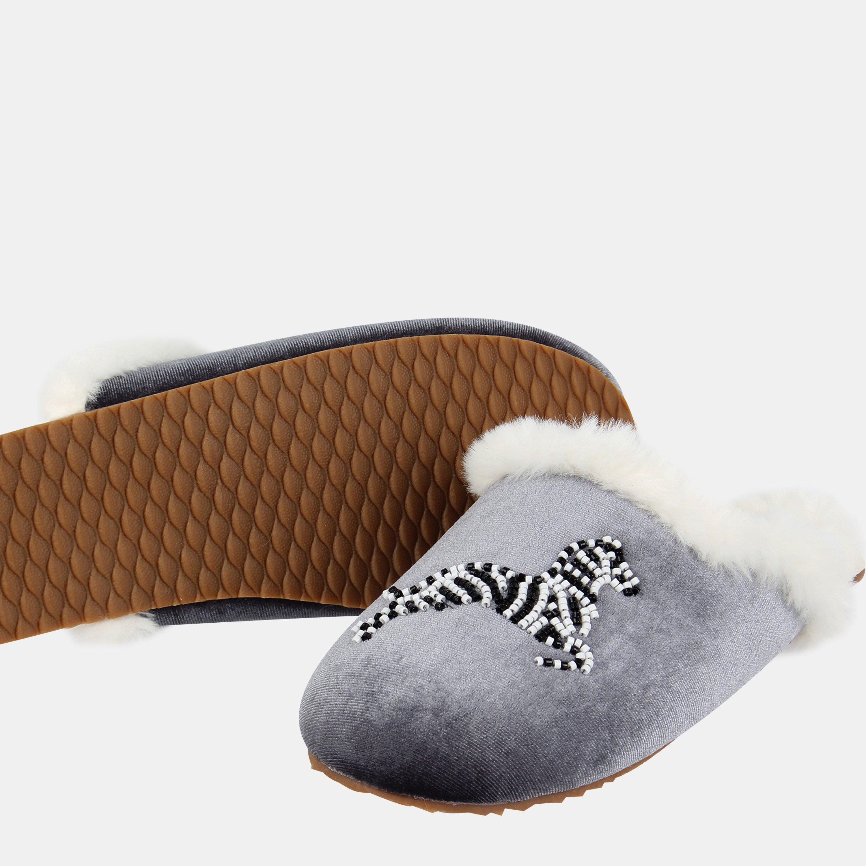 Zebra - Biba - Women's Embroidered Mule Slippers - 3