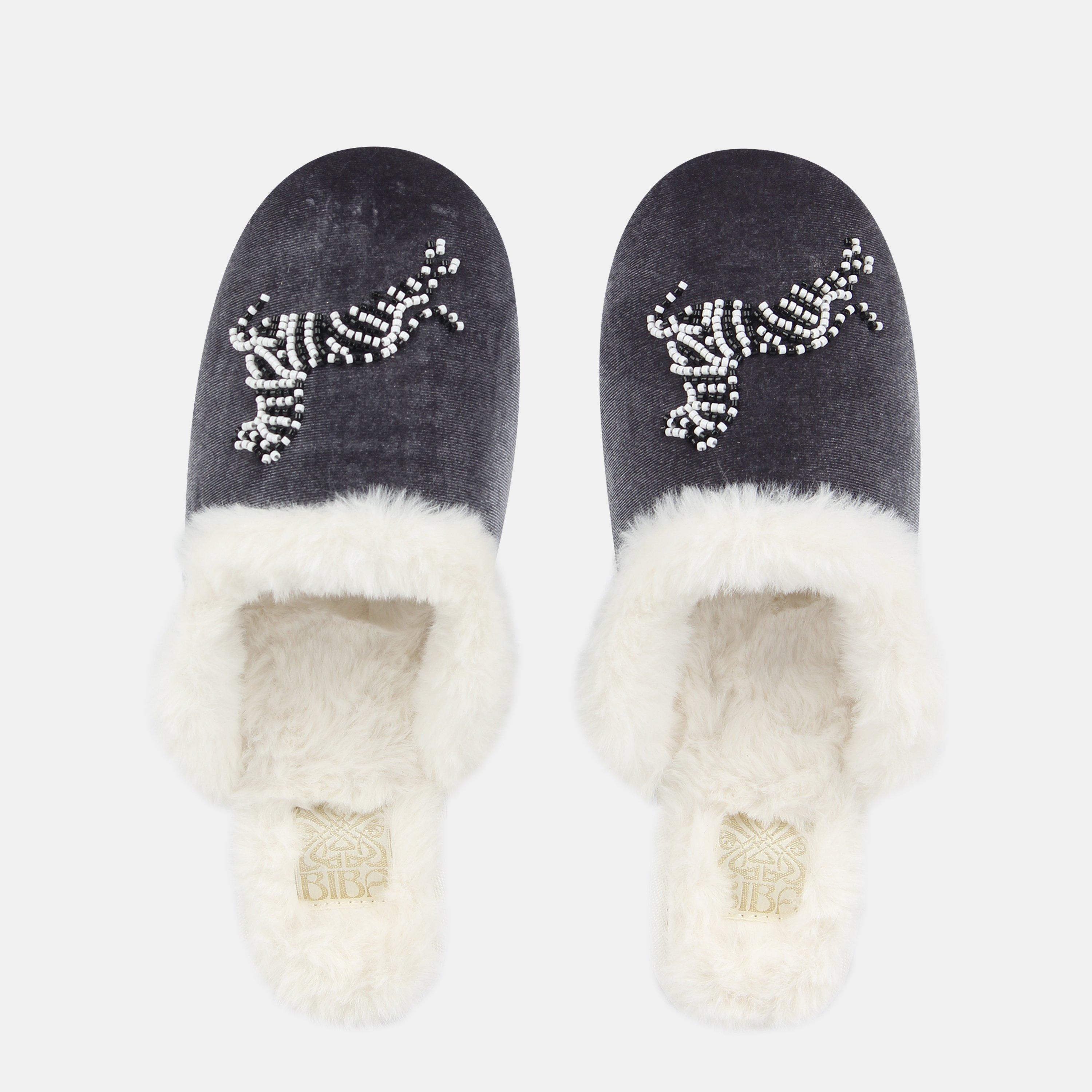 Zebra - Biba - Women's Embroidered Mule Slippers - 4