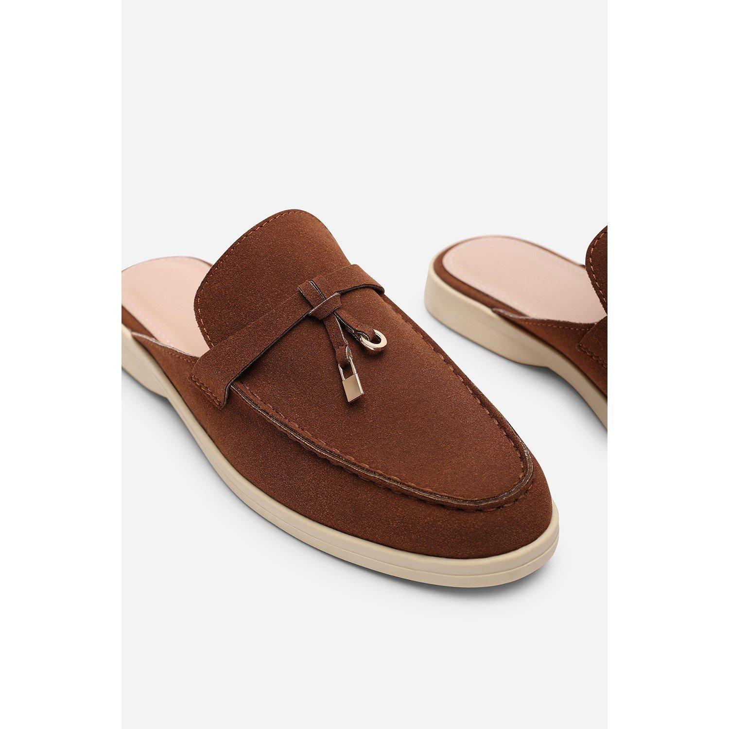 Brown Nubuck - Wheres That From - Where’s Flat Slip On Loafer With Tassel Detail - 5