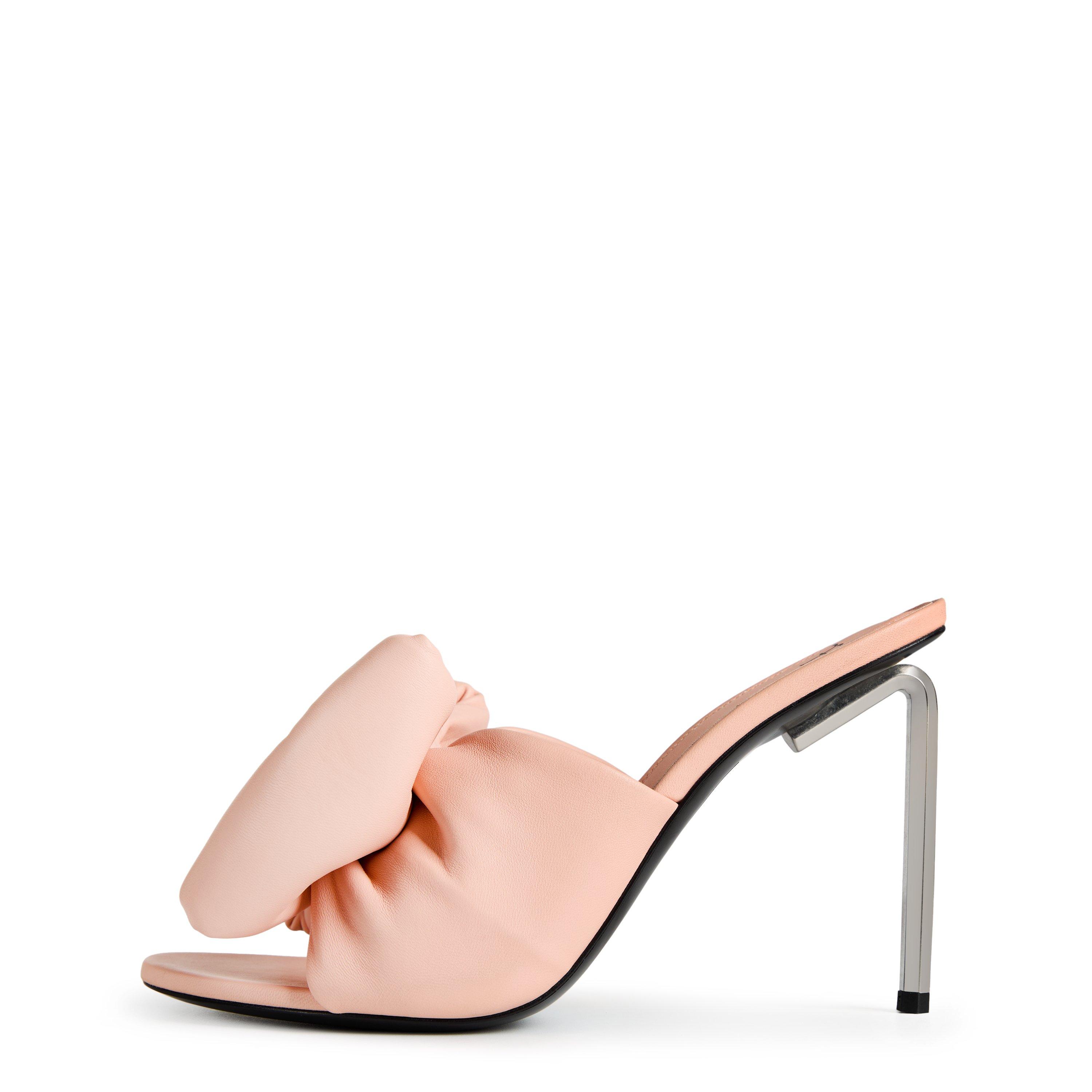 Rose Pink - Off White - Women's Allen Bow Mules, Bow Design - 2