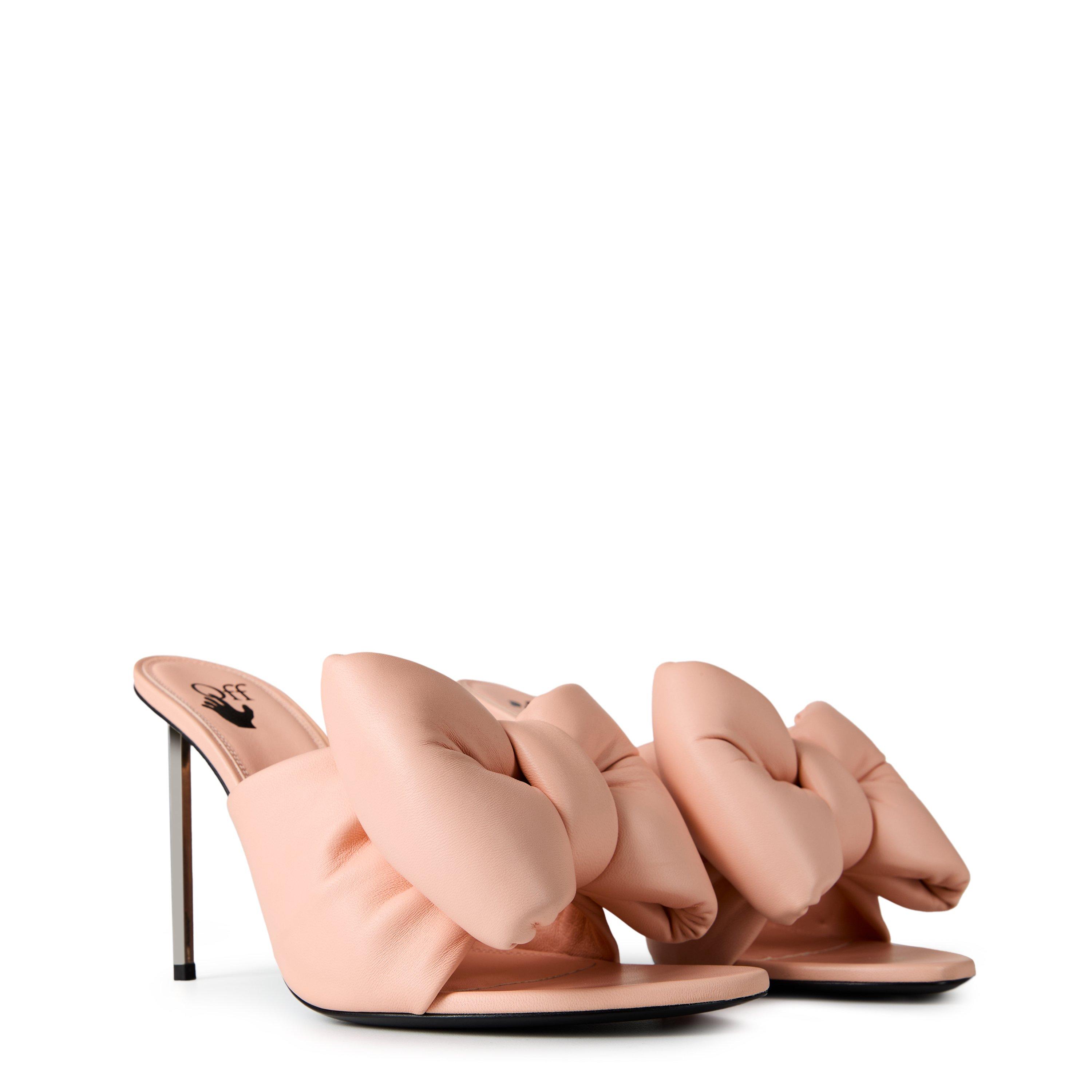 Rose Pink - Off White - Women's Allen Bow Mules, Bow Design - 3