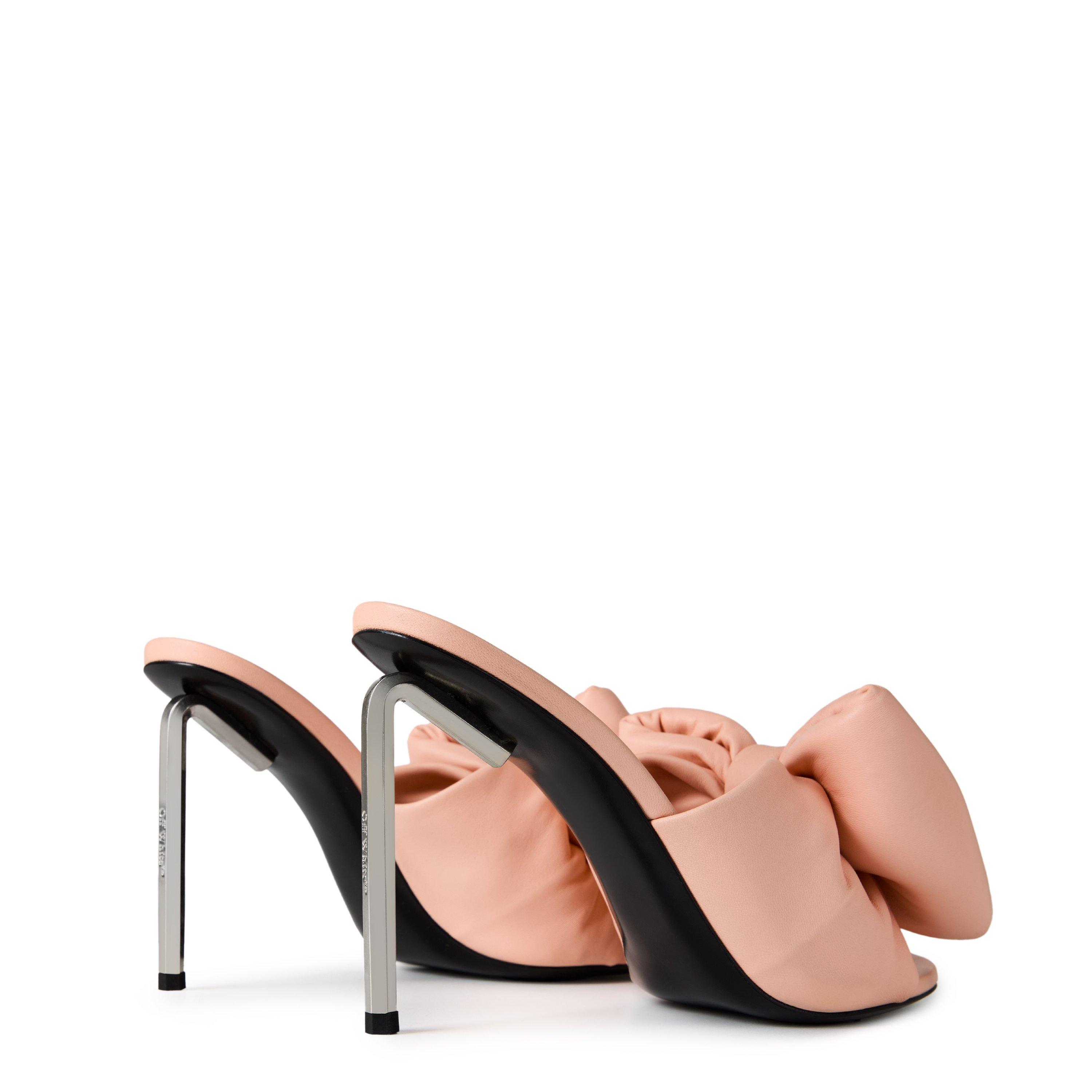 Rose Pink - Off White - Women's Allen Bow Mules, Bow Design - 4