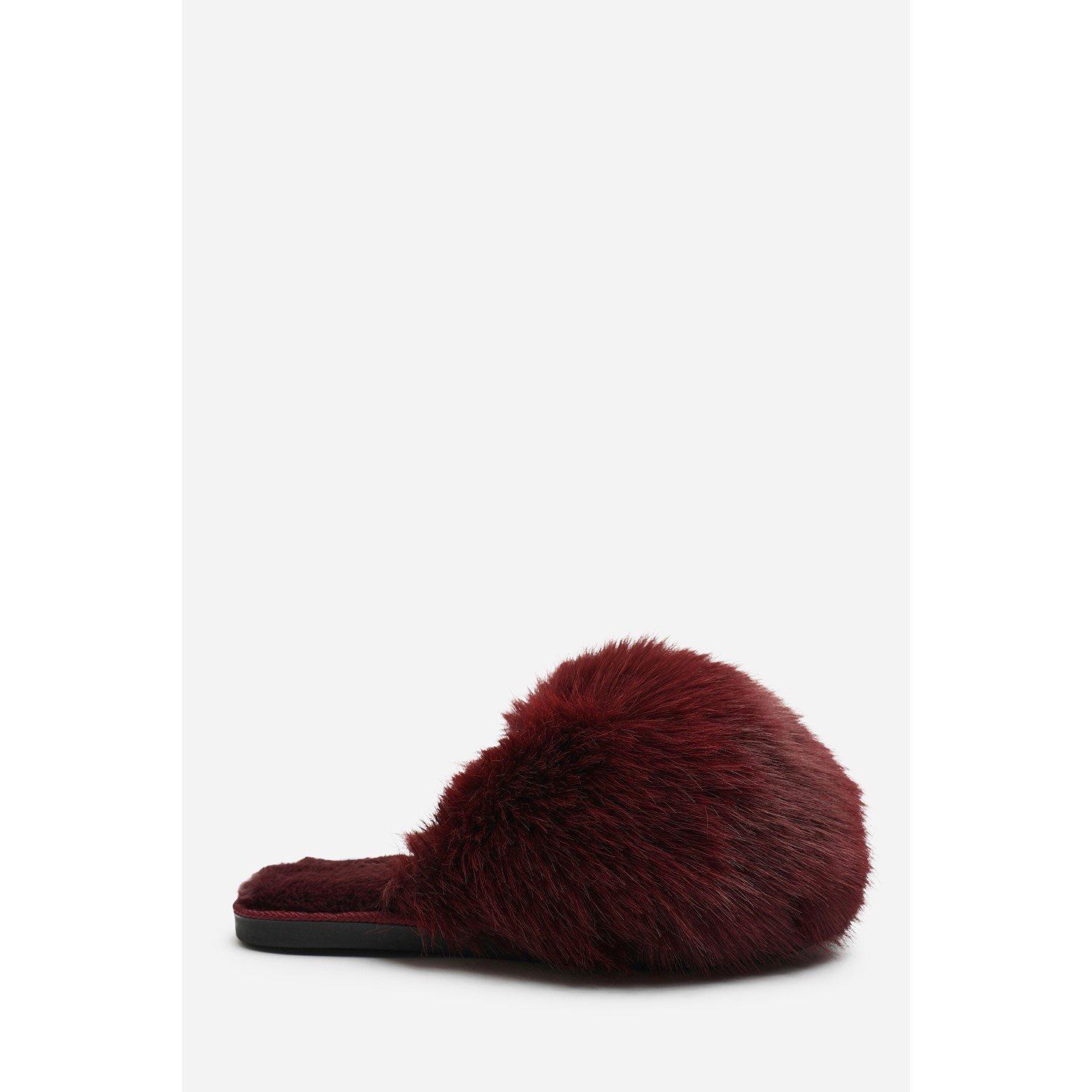 Where’s Ultimate Fluffy Beige Faux Fur Mule Slippers