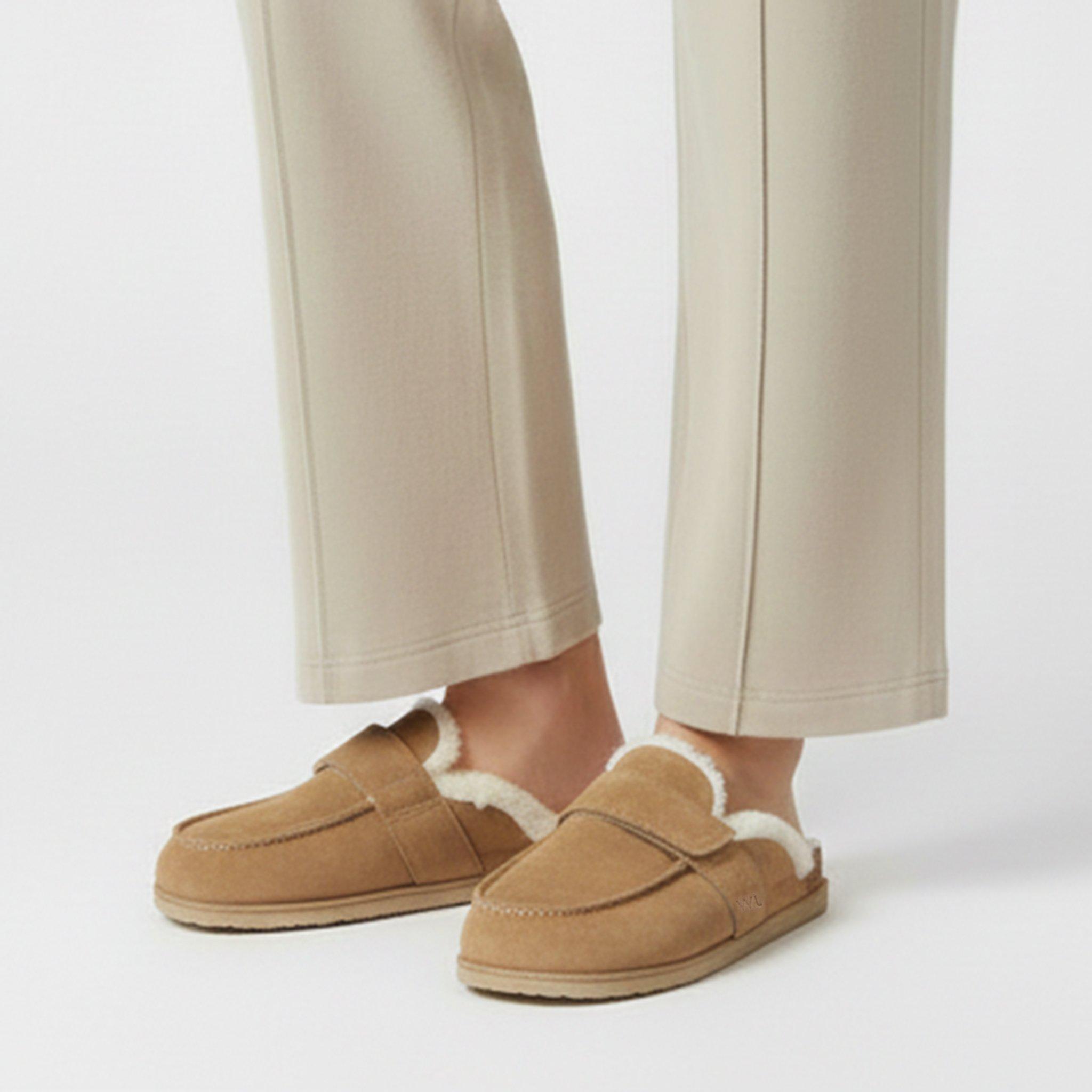 Sand - Jack Wills - Women's Shearling Mule Slippers - 3