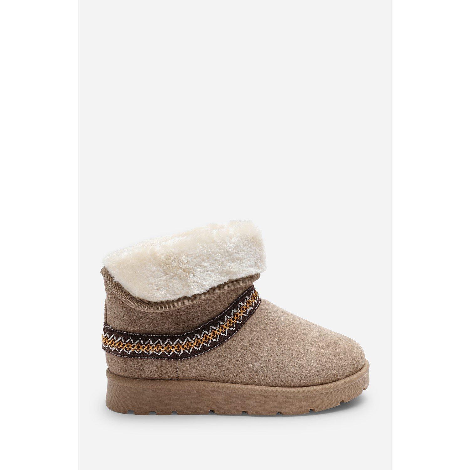 CamelSuede - Wheres That From - Women's Embroidered Boot Slipper - 3