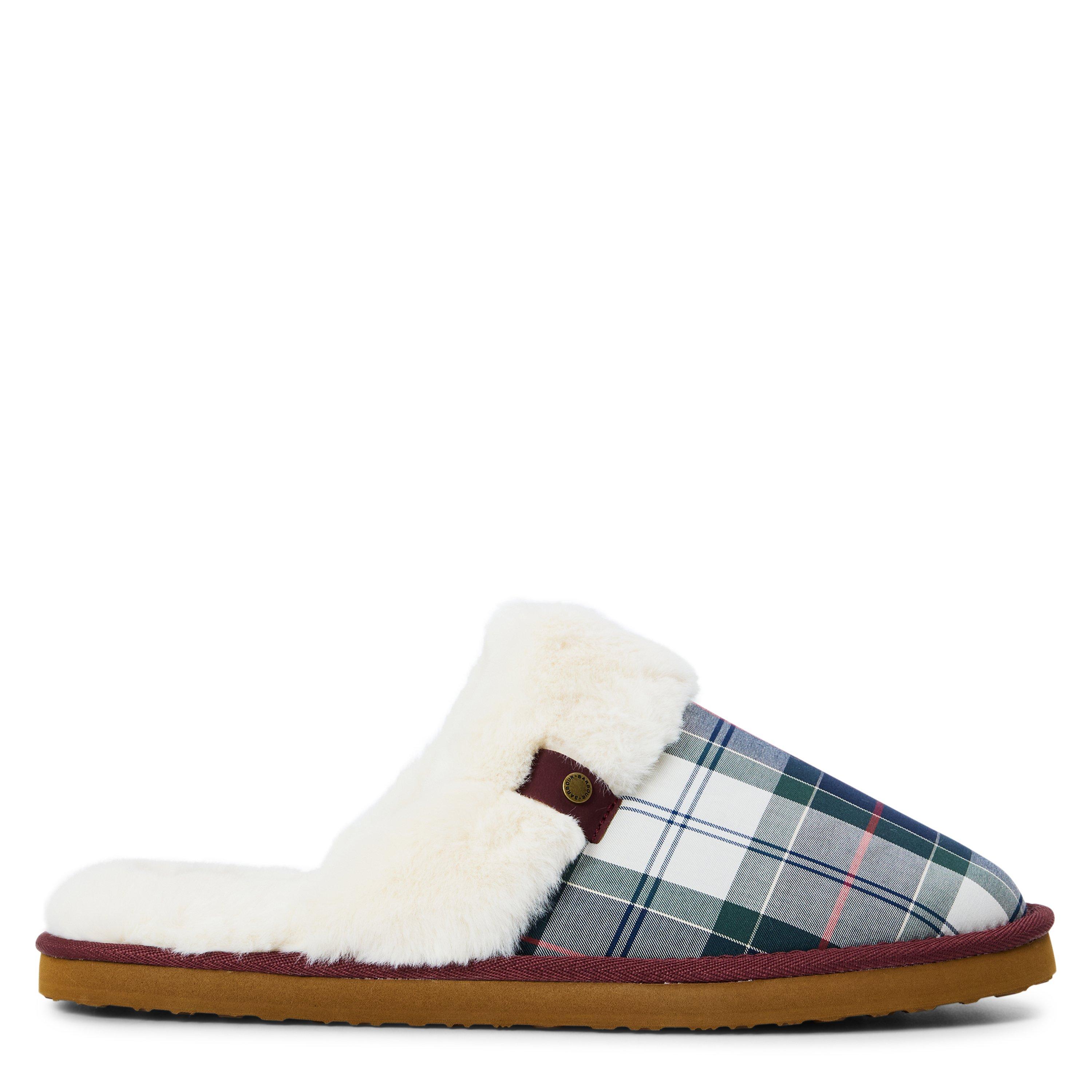 Barbour Women's Claudia T Tartan Faux Fur Mule Slippers