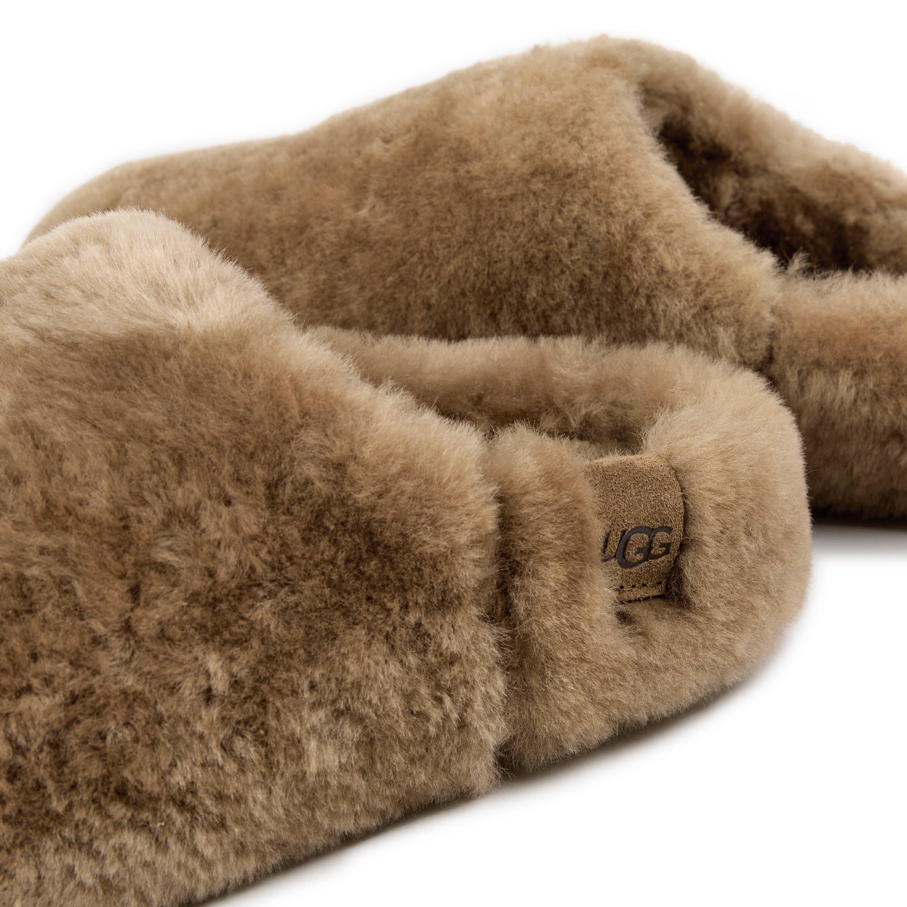 Light Bronze - Ugg - Women's Elea Fluff Slip-On Sheepskin Mule Slippers - 3