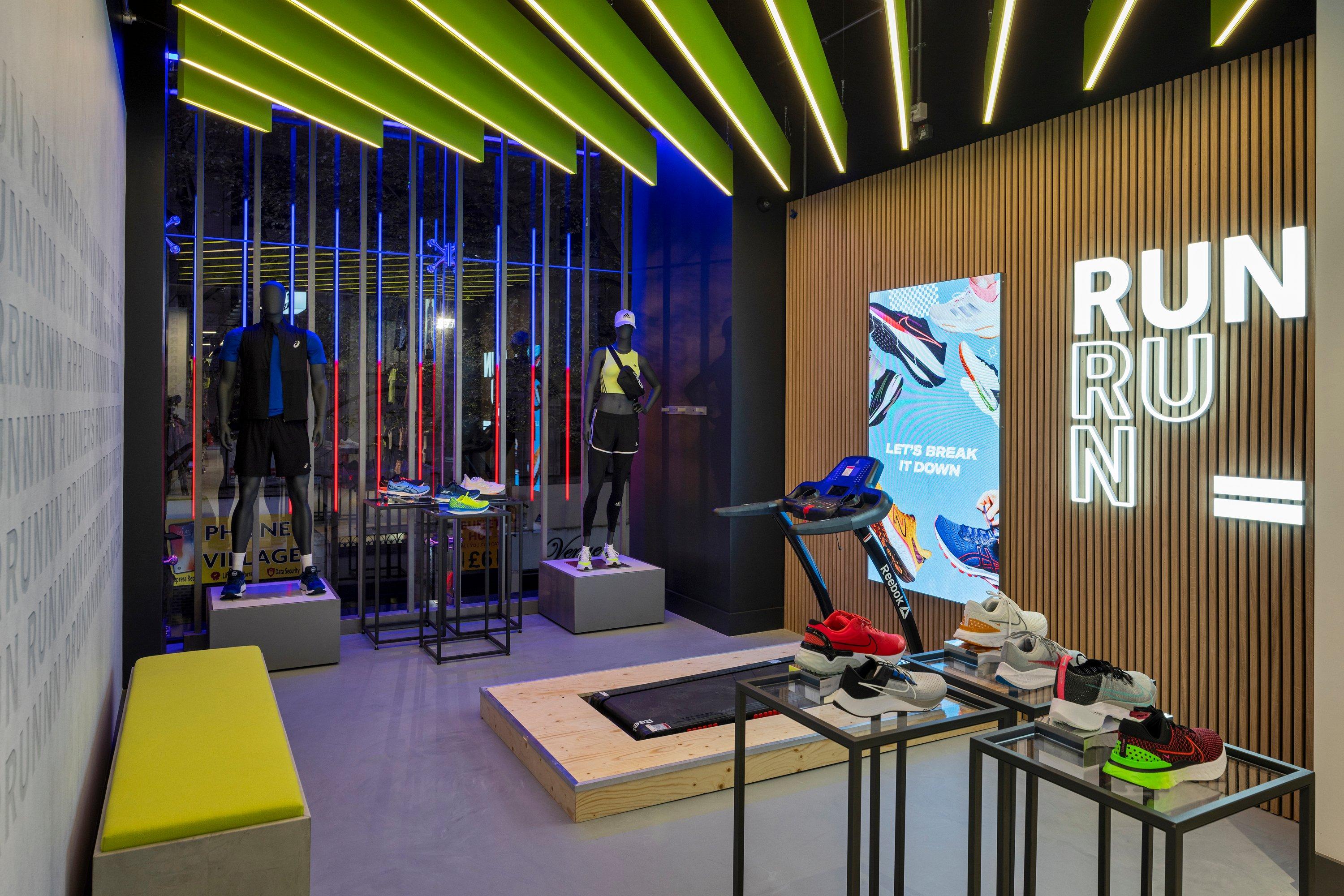 Running section of a Sports Direct store