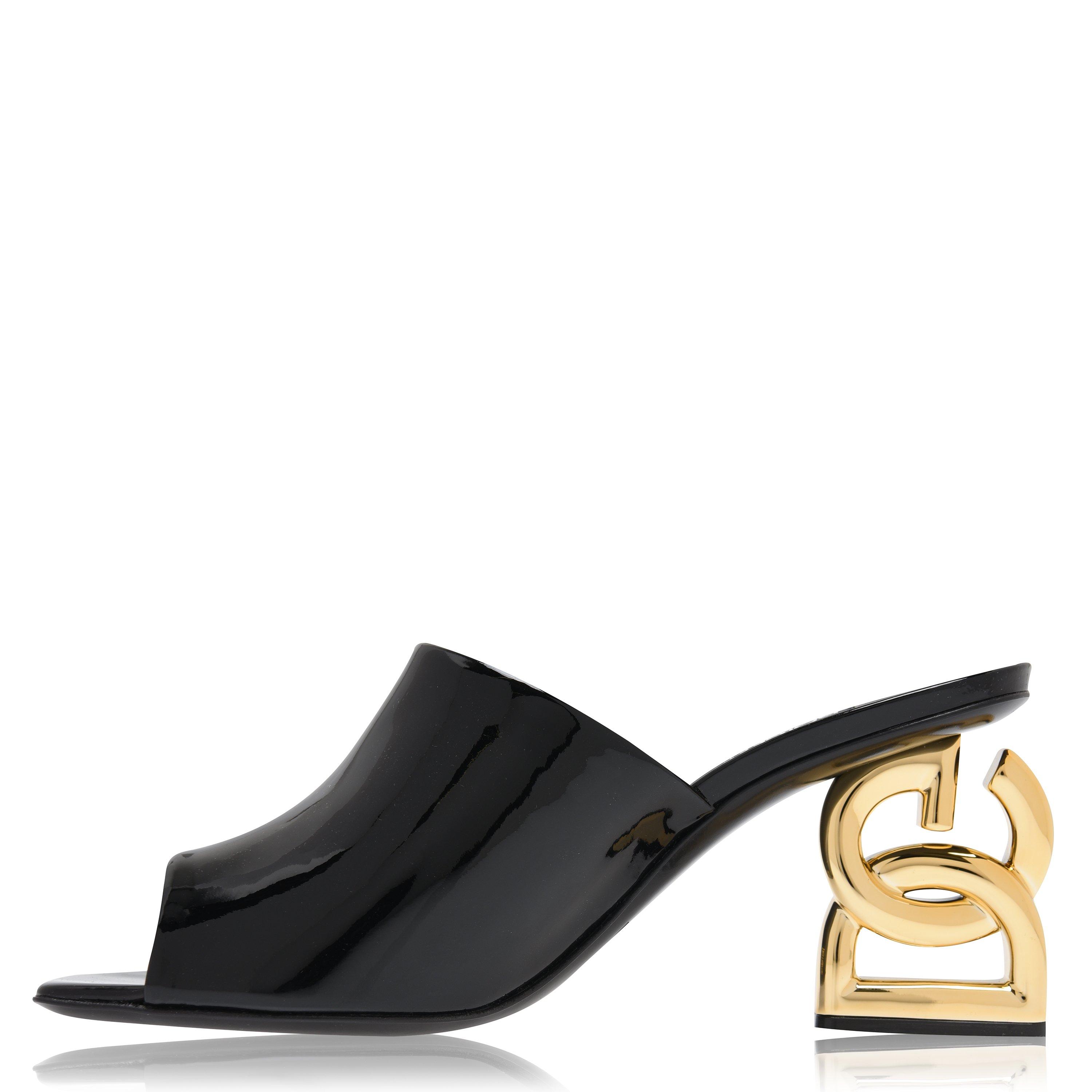 Blk/Gld 80999 - Dolce and Gabbana - 90's Logo Mule - 3