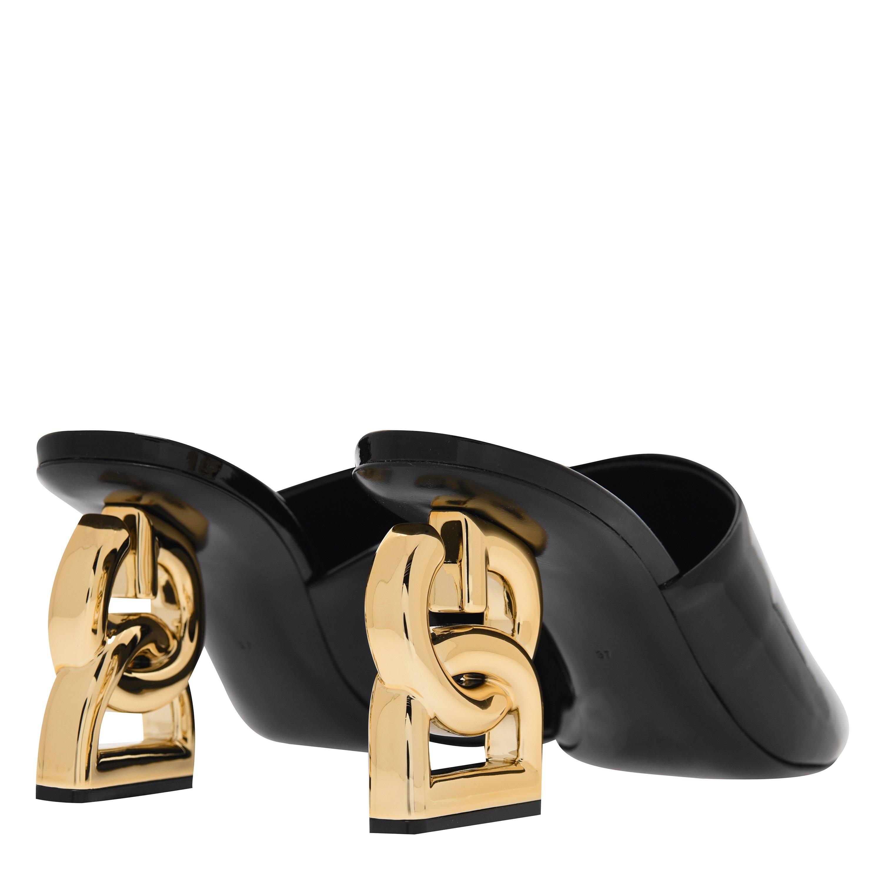 Blk/Gld 80999 - Dolce and Gabbana - 90's Logo Mule - 5