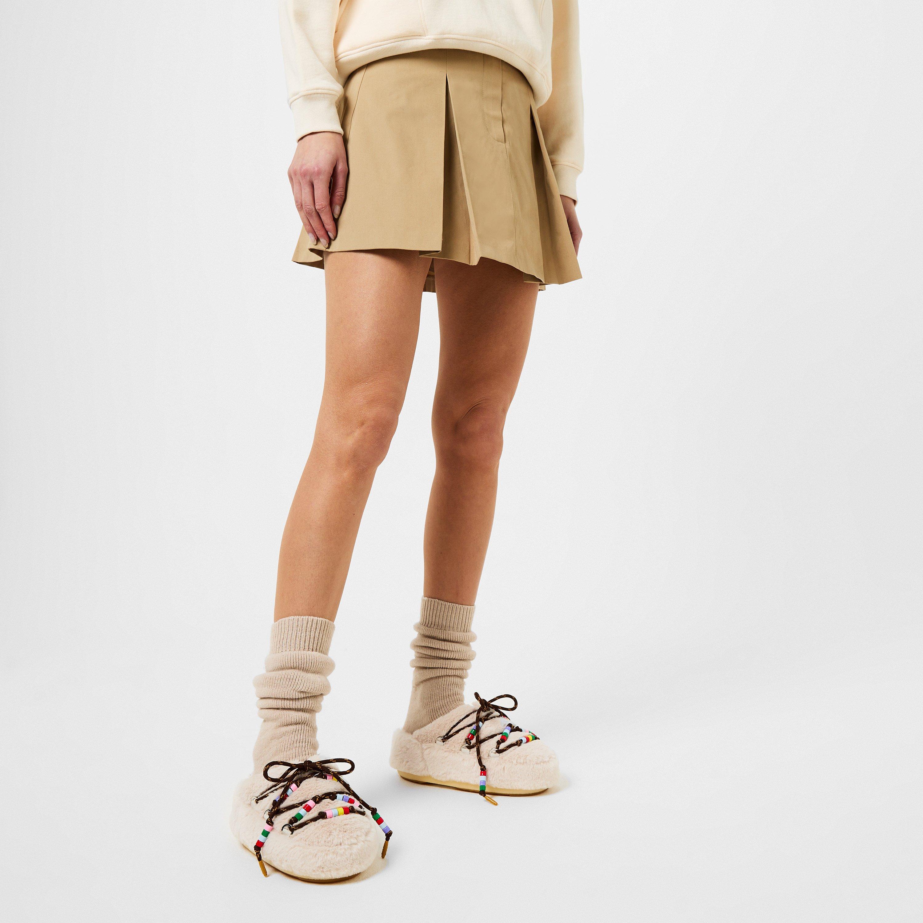Cream - Moon Boot - Faux-Fur Beads Mules - 2