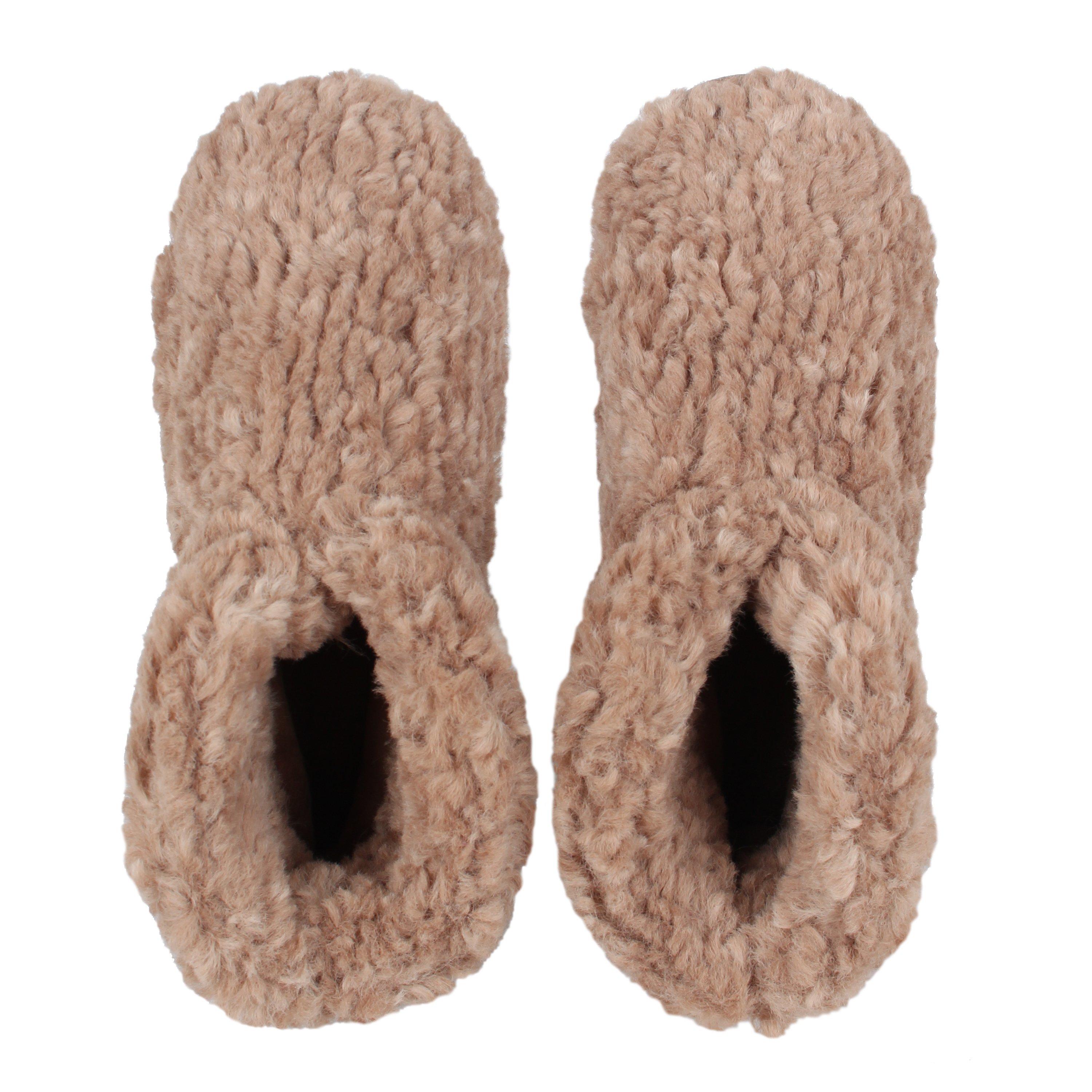 Brown - Linea - Teddy Slipper Boot - 5