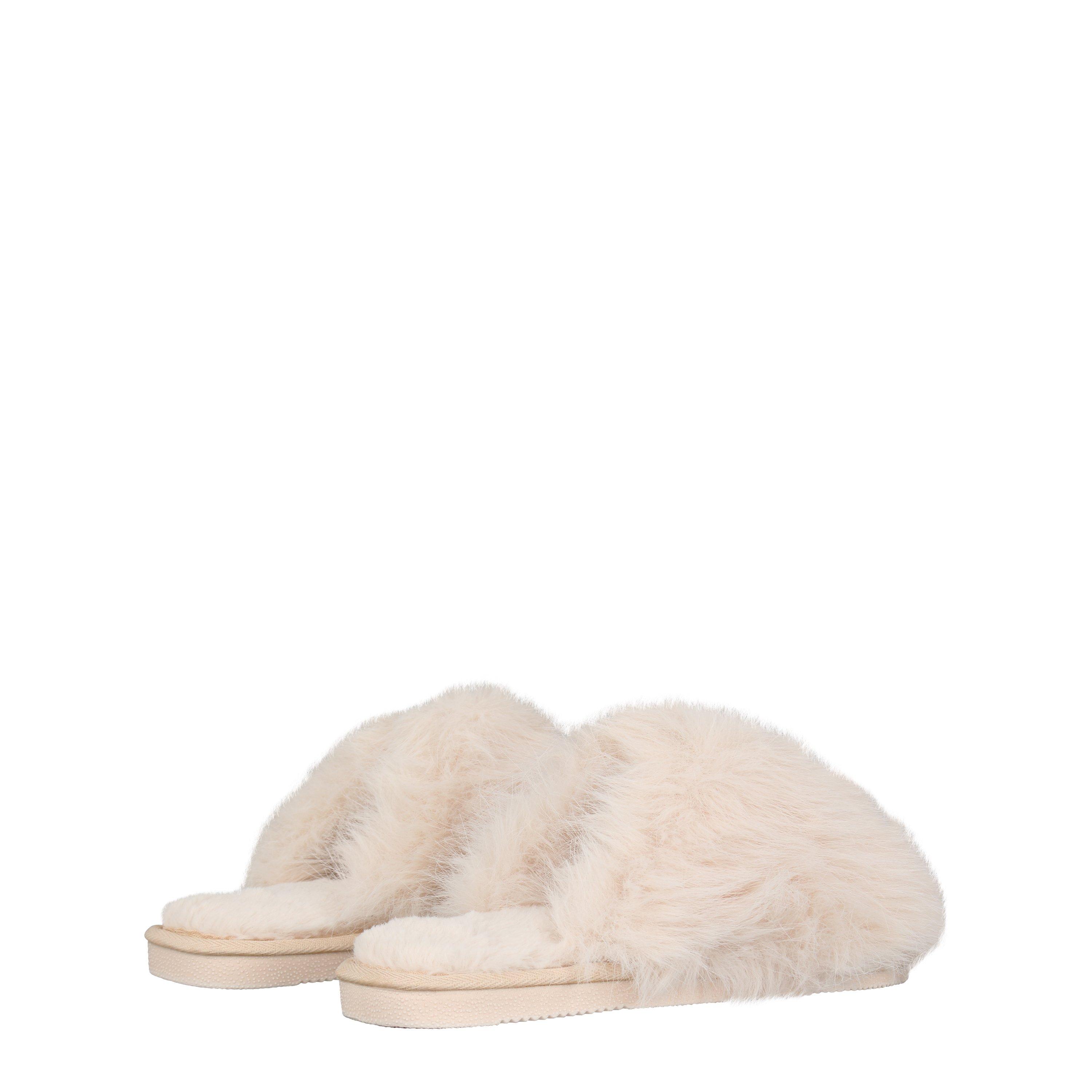 Creme - Linea - Plush Faux Fur Slipper - 4