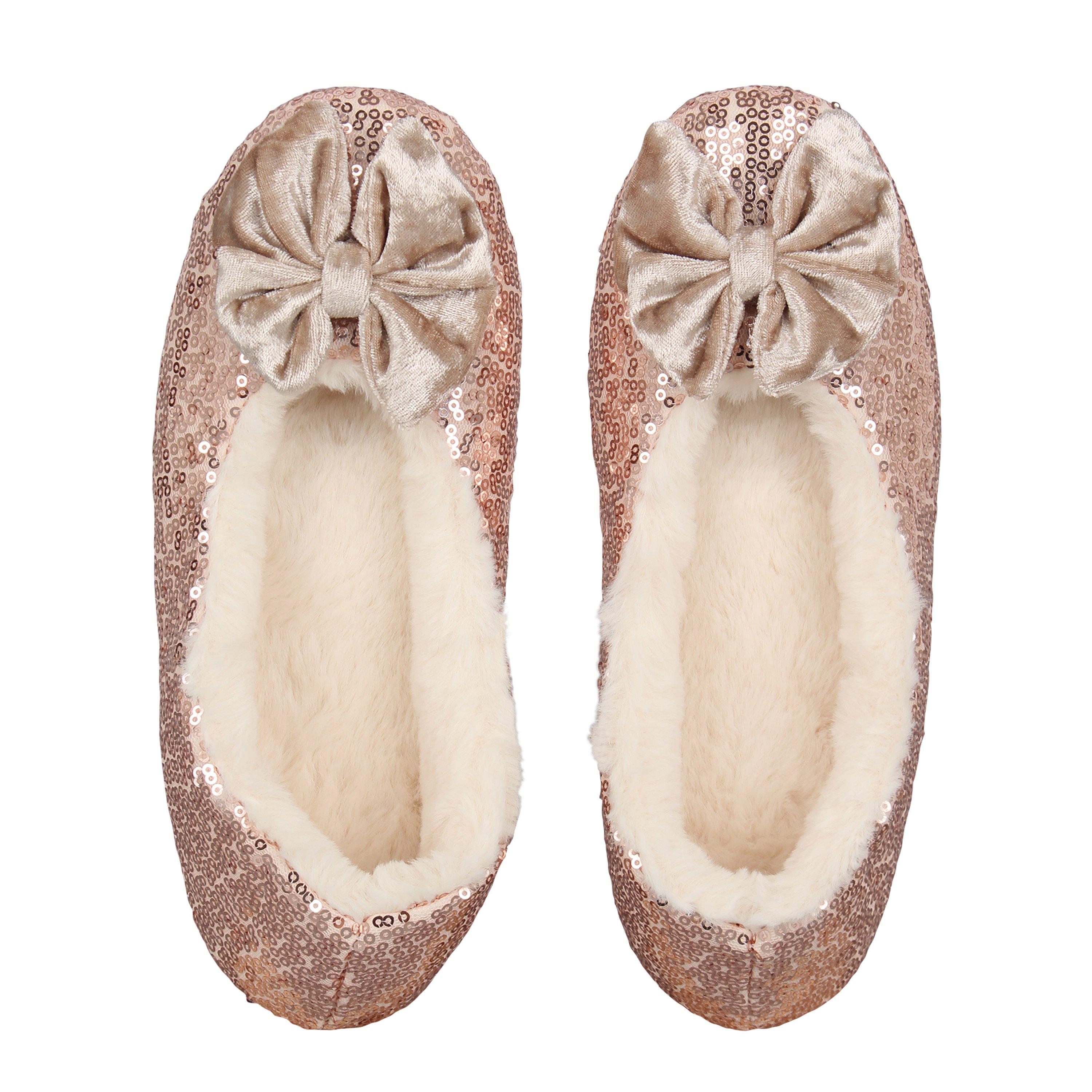 Rose Gold - Linea - Sequin Ballerina Slipper - 5