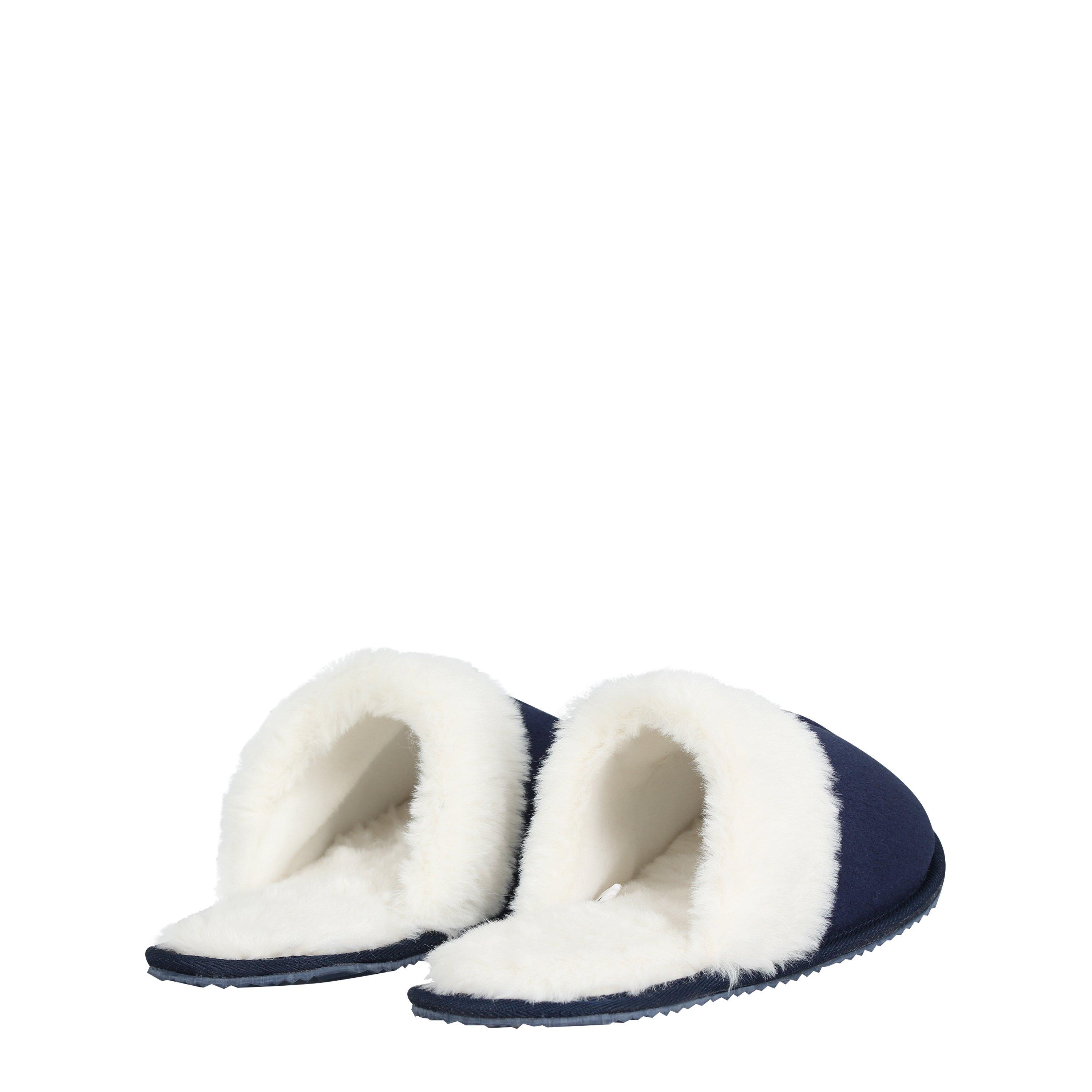 Navy - Linea - Faux Suede Mule Slipper - 4