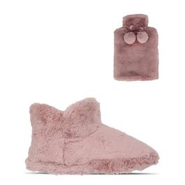 Linea Hot Water Bottle And Slipper Boot Set