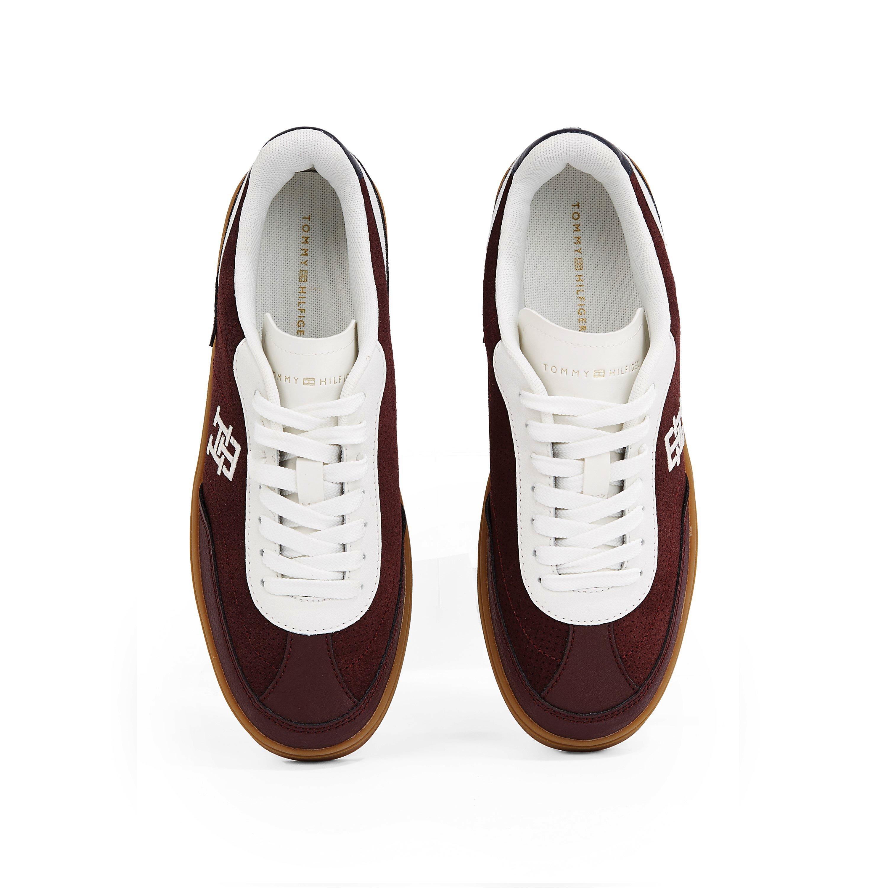 Burgandy - Tommy Hilfiger - Women's TH Heritage Court Trainers - 5