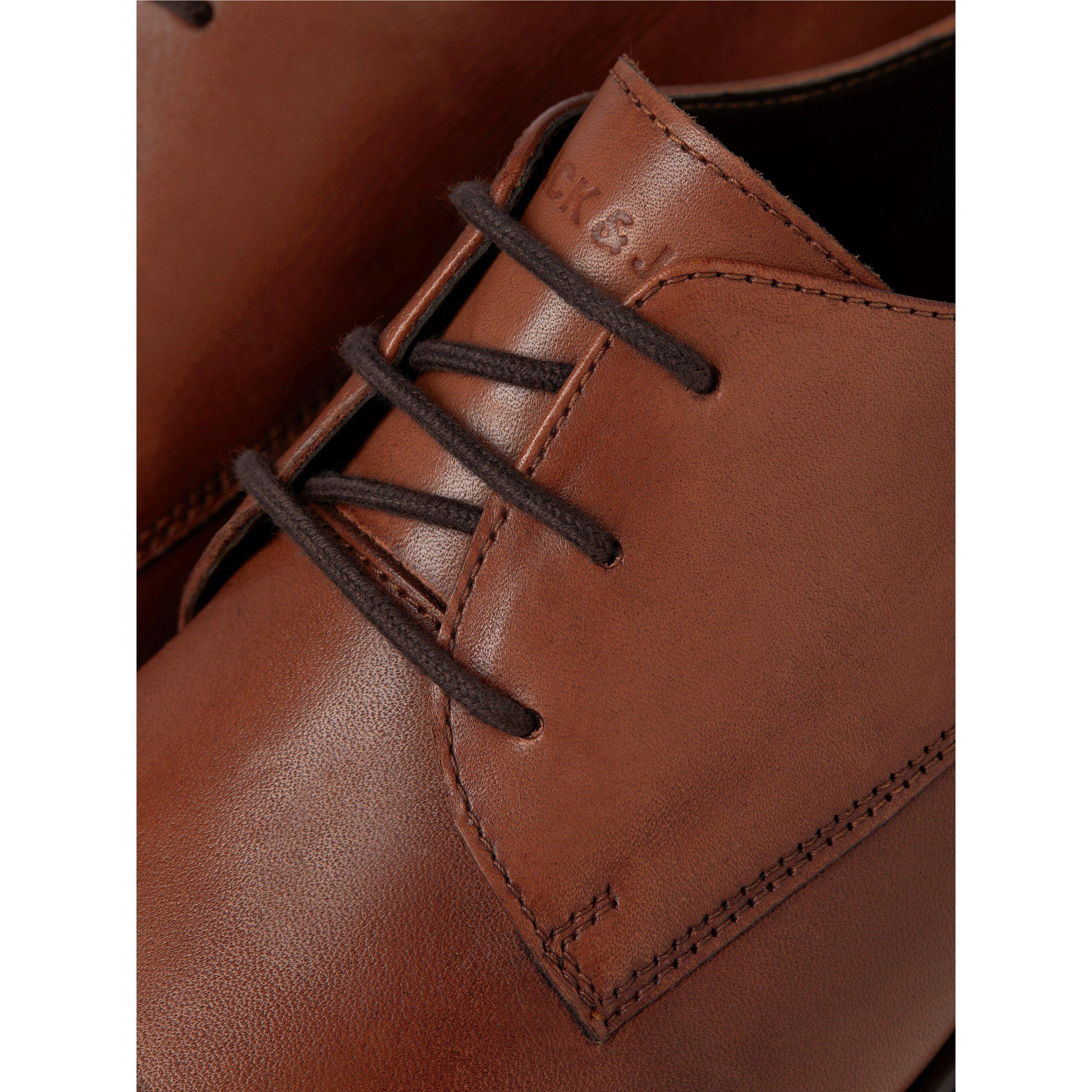 Cognac - Jack and Jones - Raymond Leather Shoe Mens - 7