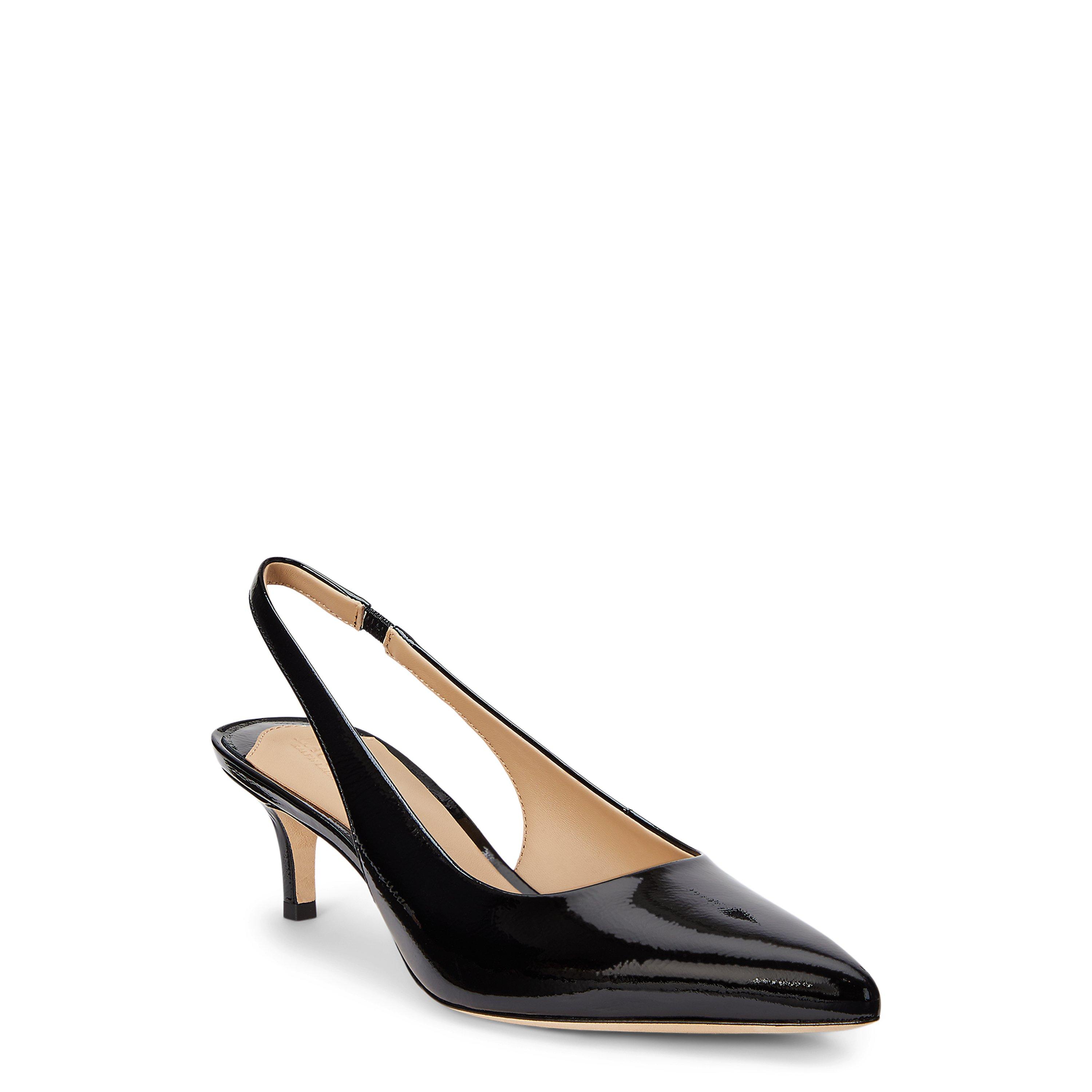 Black - Lauren by Ralph Lauren - Burnished Leather Slingback Pump - 2