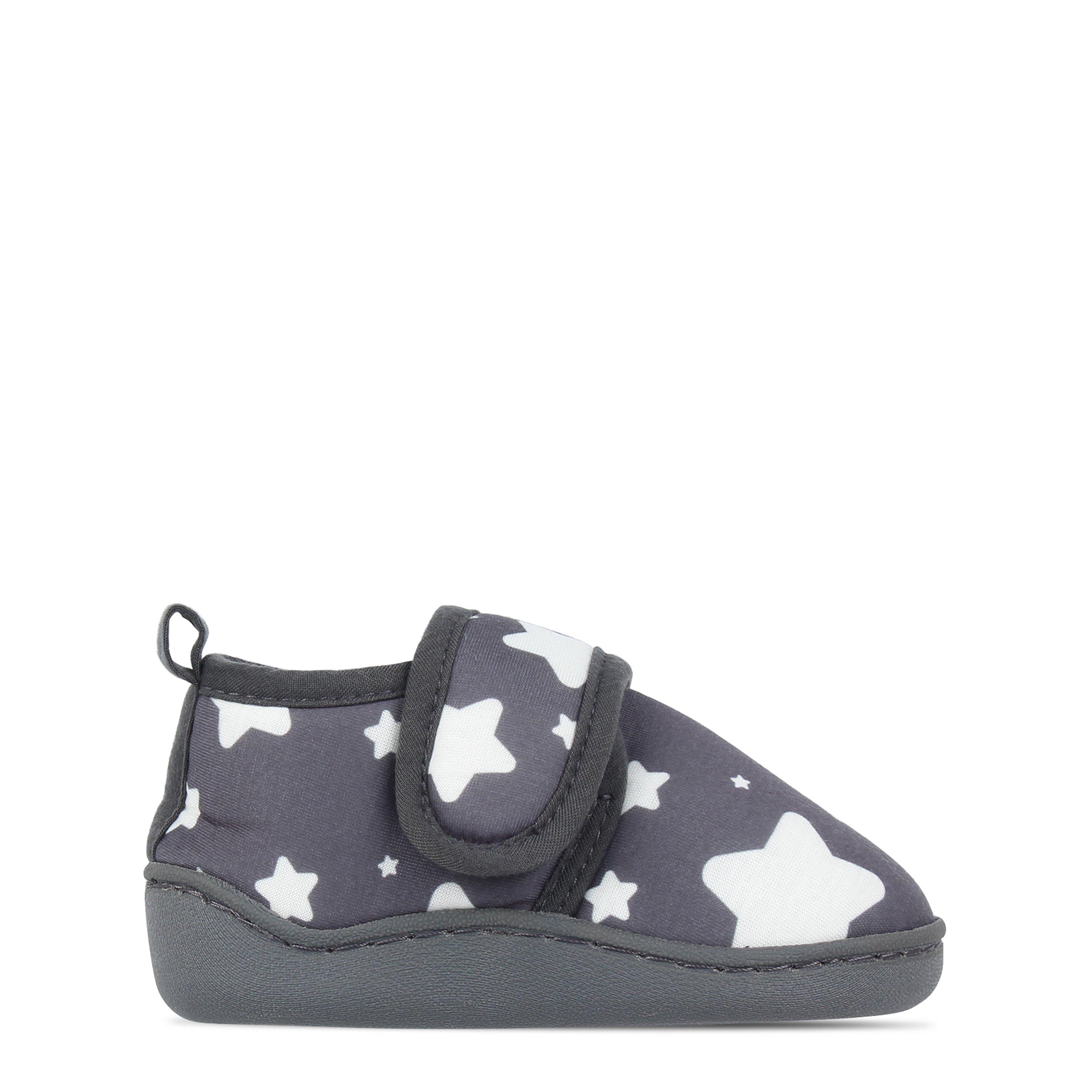 Fabric  Infant Slippers Infants - Grey - C9 (27)
