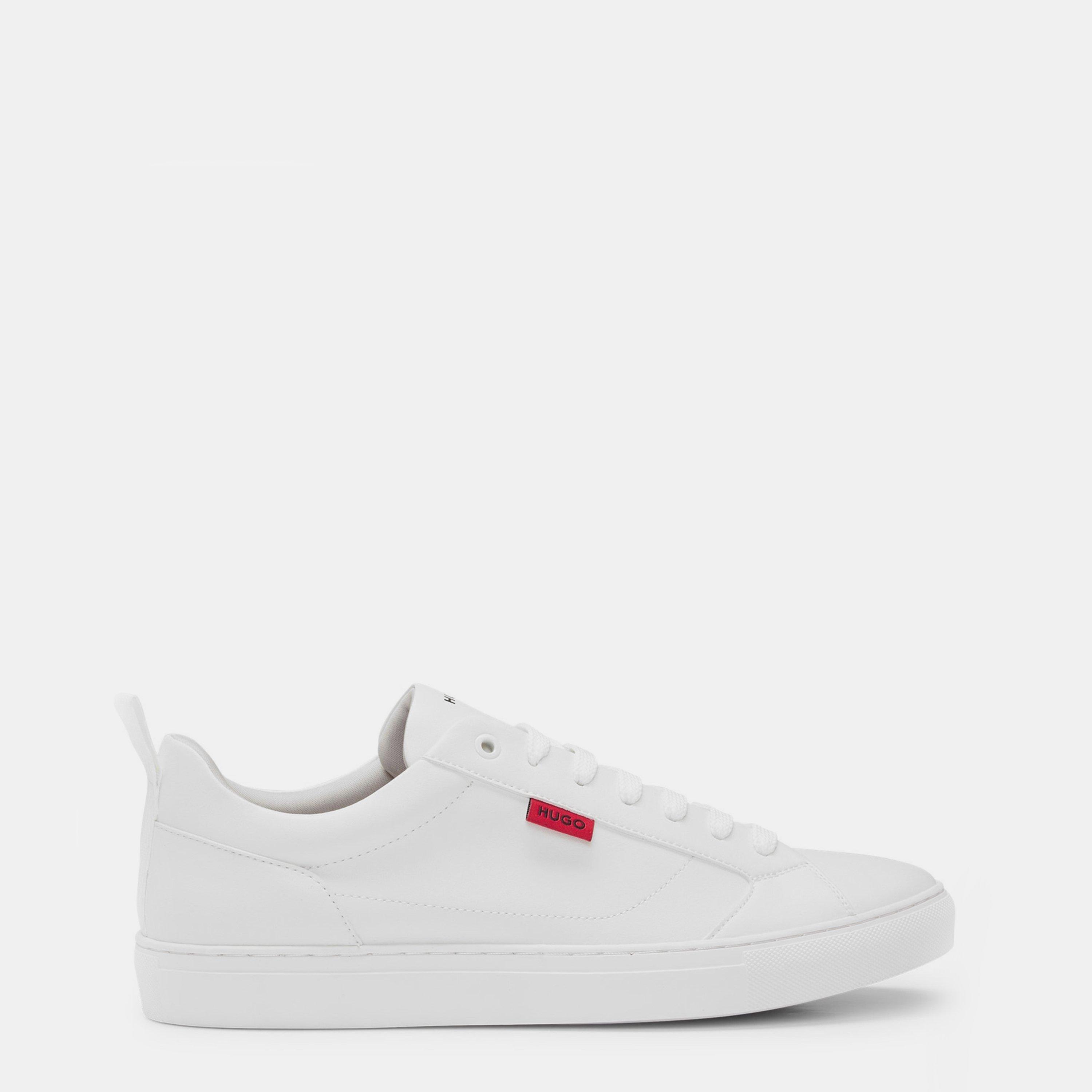 Hugo Men's Faux-Leather Logo Trainers - White 100 - 9 (43)