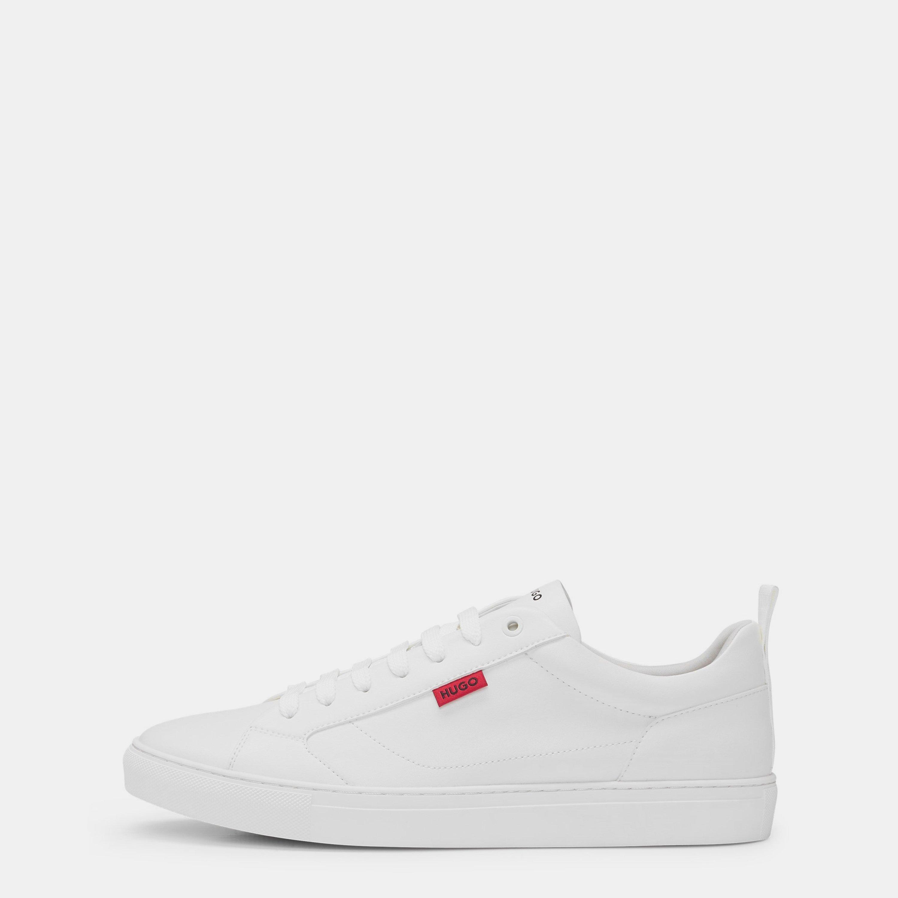 White 100 - Hugo - Faux-leather Logo Trainers - 2